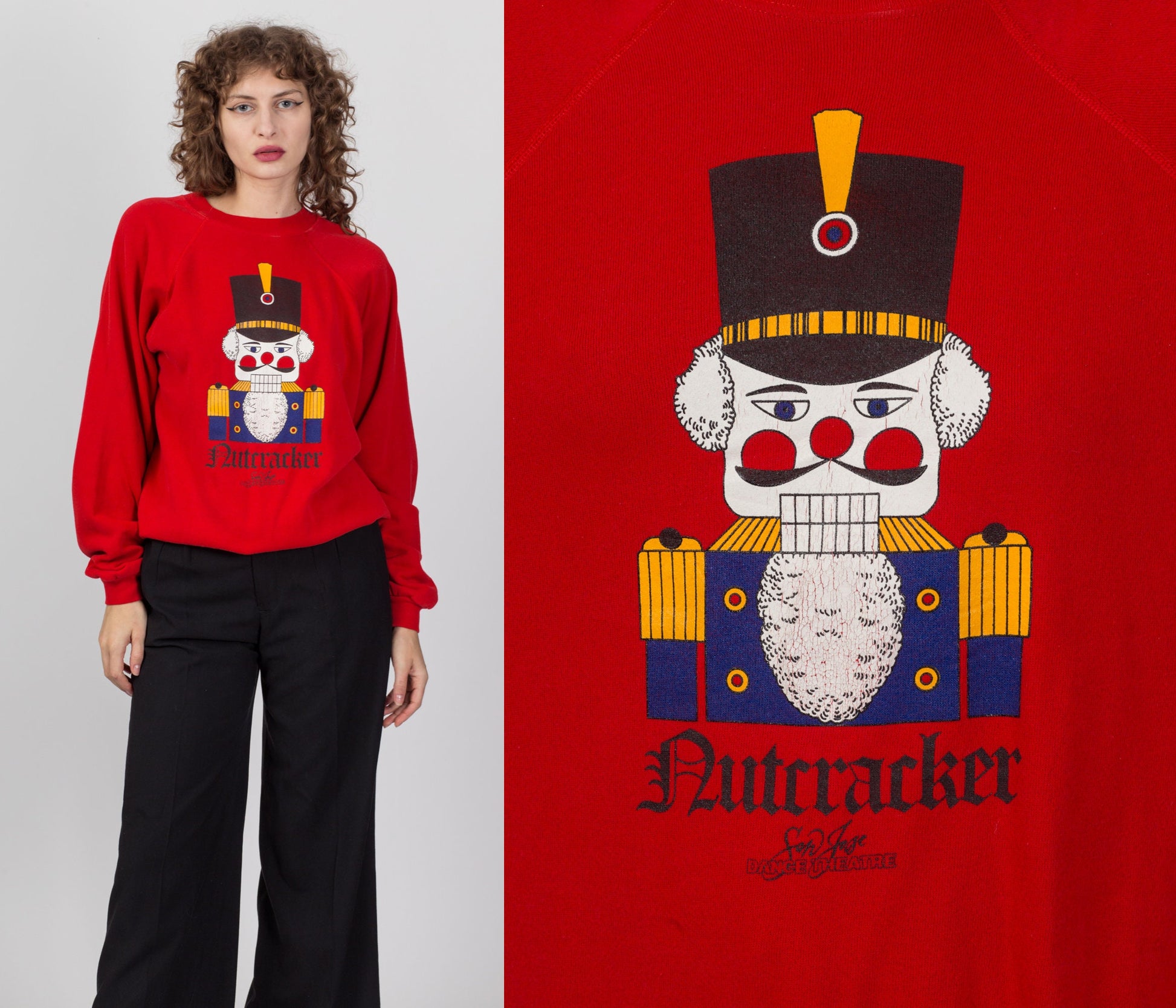 80s Nutcracker Christmas Sweatshirt - Men's Large, Women's XL 