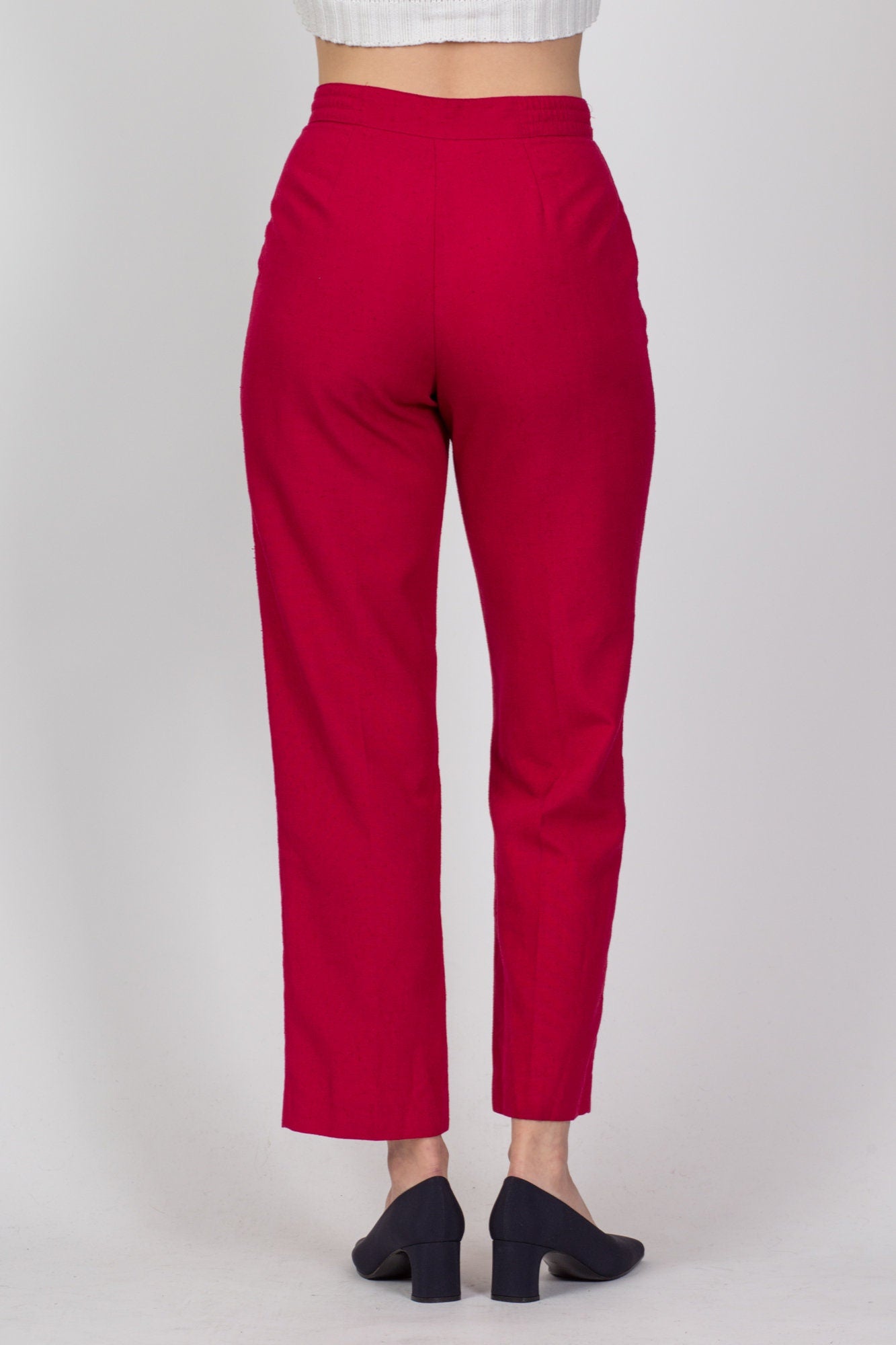 Vintage High Waist Raspberry Pink Trousers - Small to Medium 