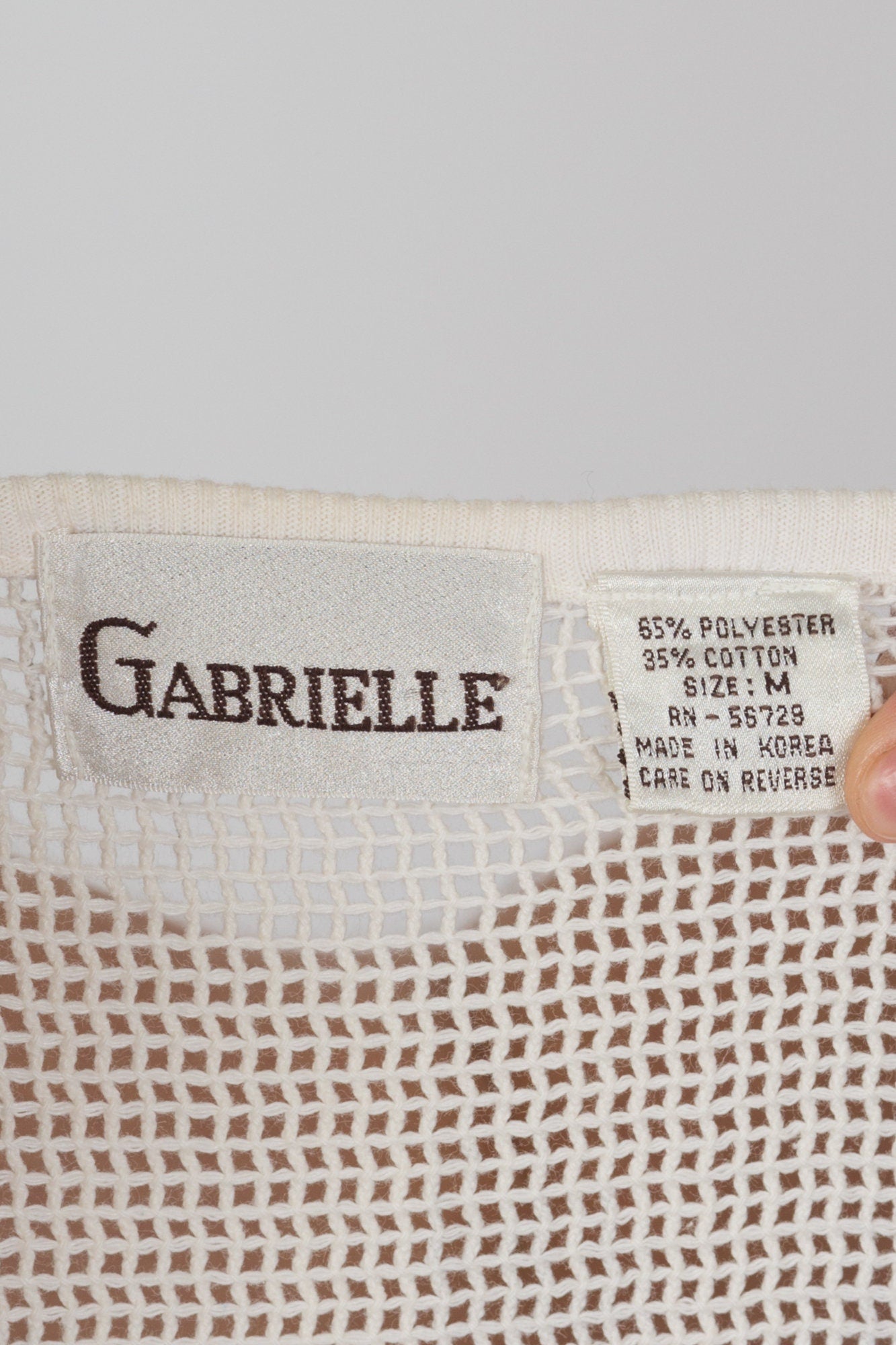 80s Net Mesh Henley Shirt - Medium 