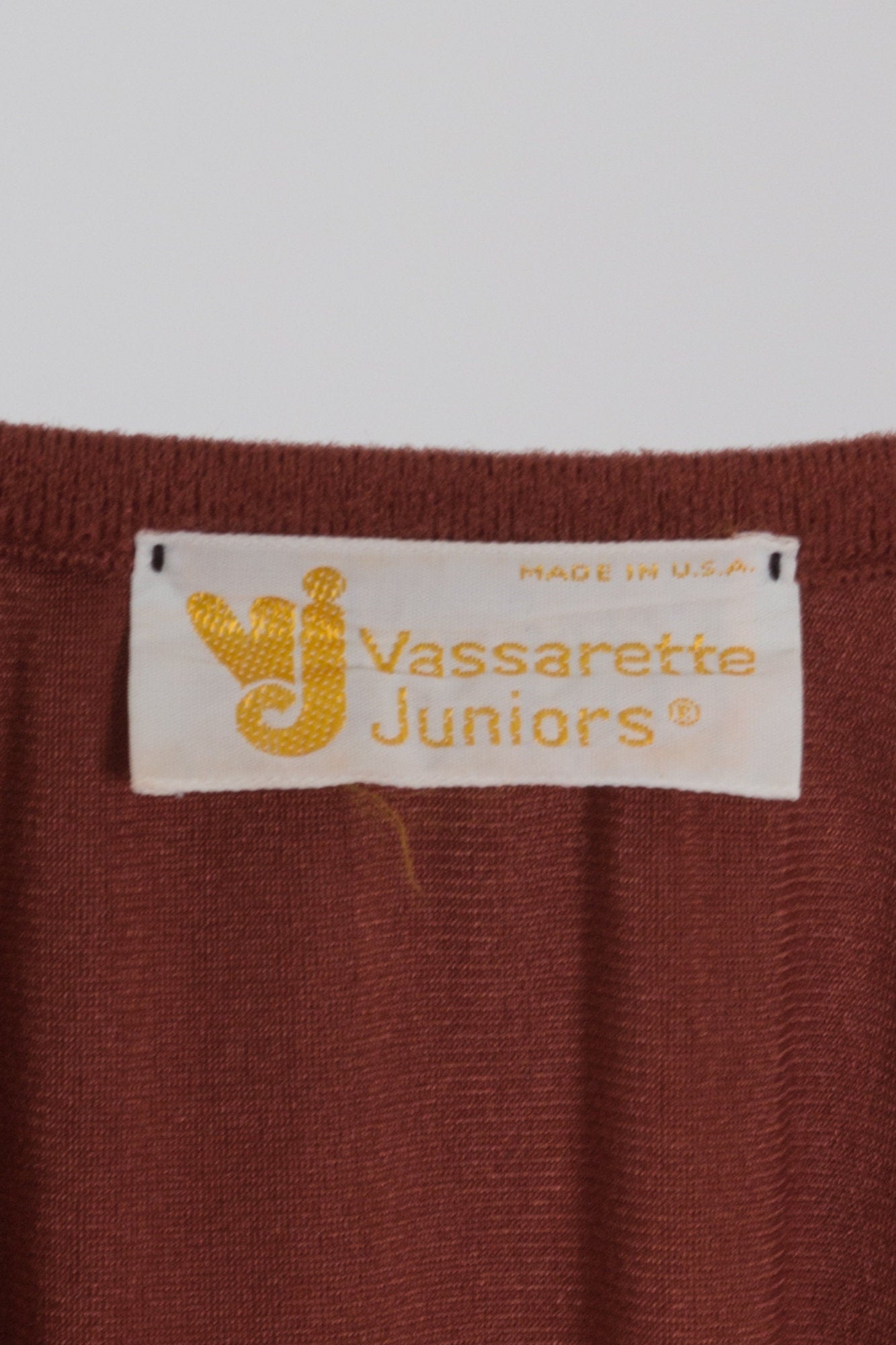 70s Vassarette Copper Felt Hostess Dress - Medium – Flying Apple Vintage