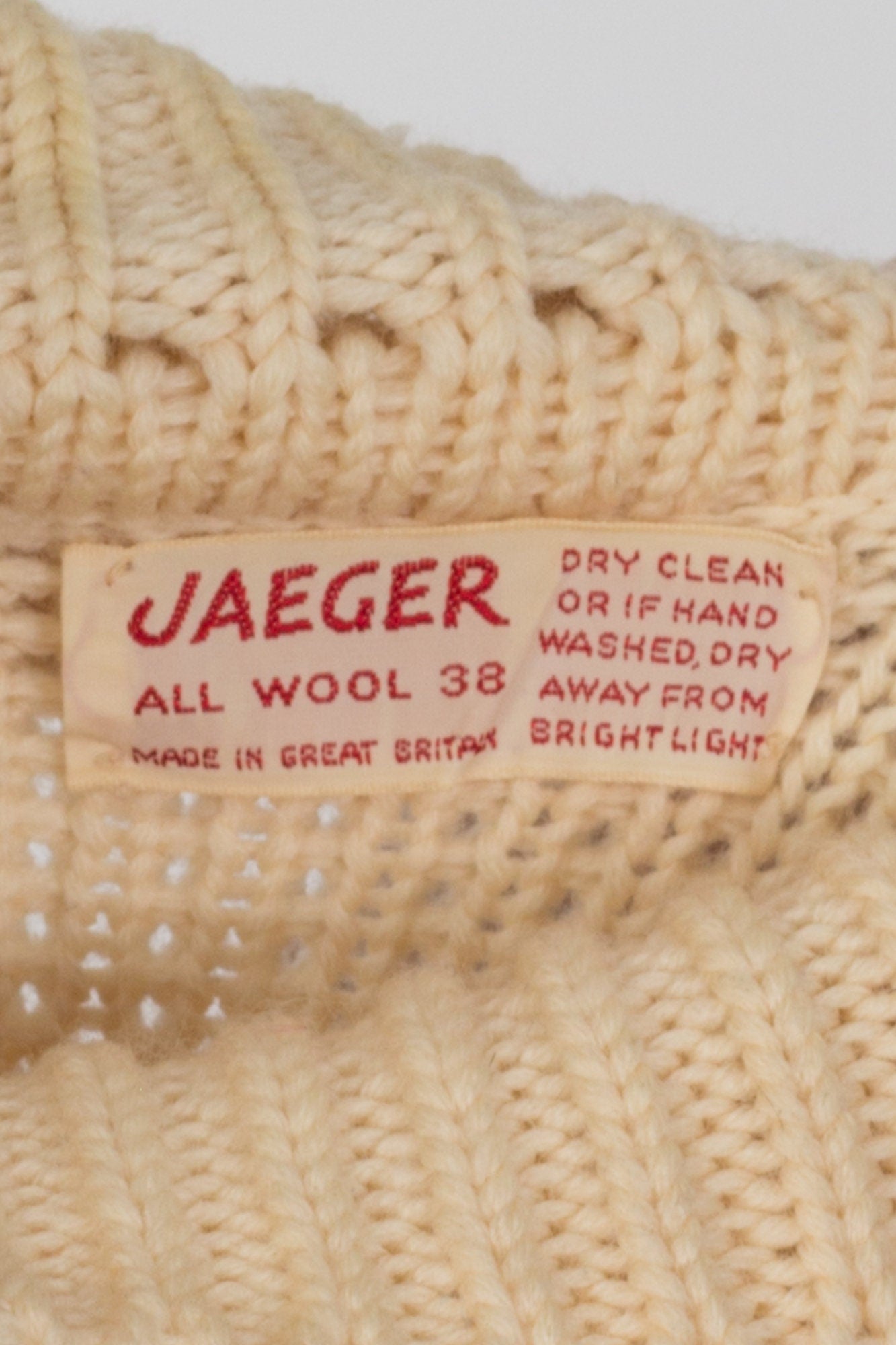 70s Jaeger Cream Wool Turtleneck Sweater - Men's Medium, Women's Large 