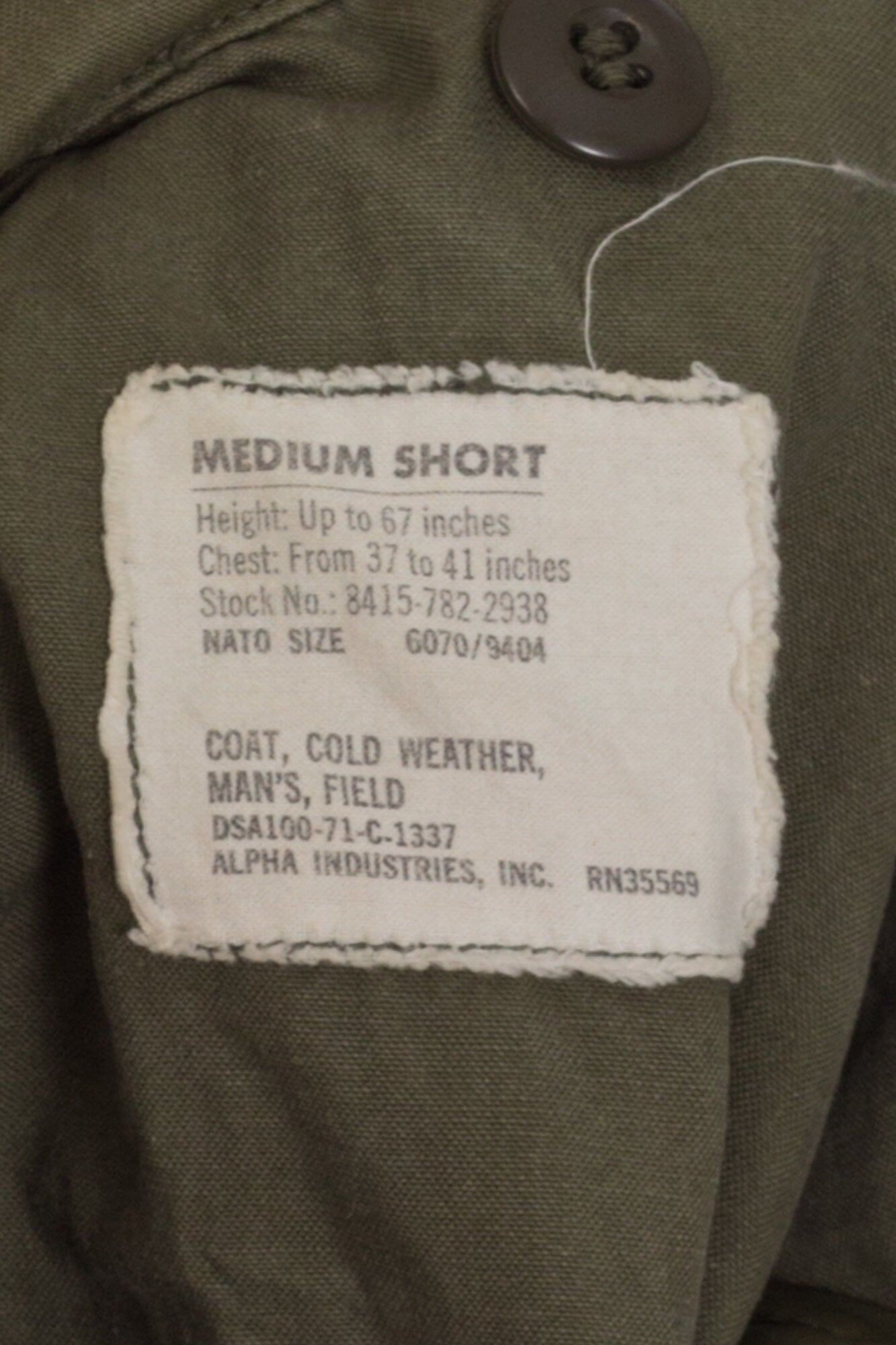 70s Military M65 Lined Field Patch Jacket - Men's Medium Short 