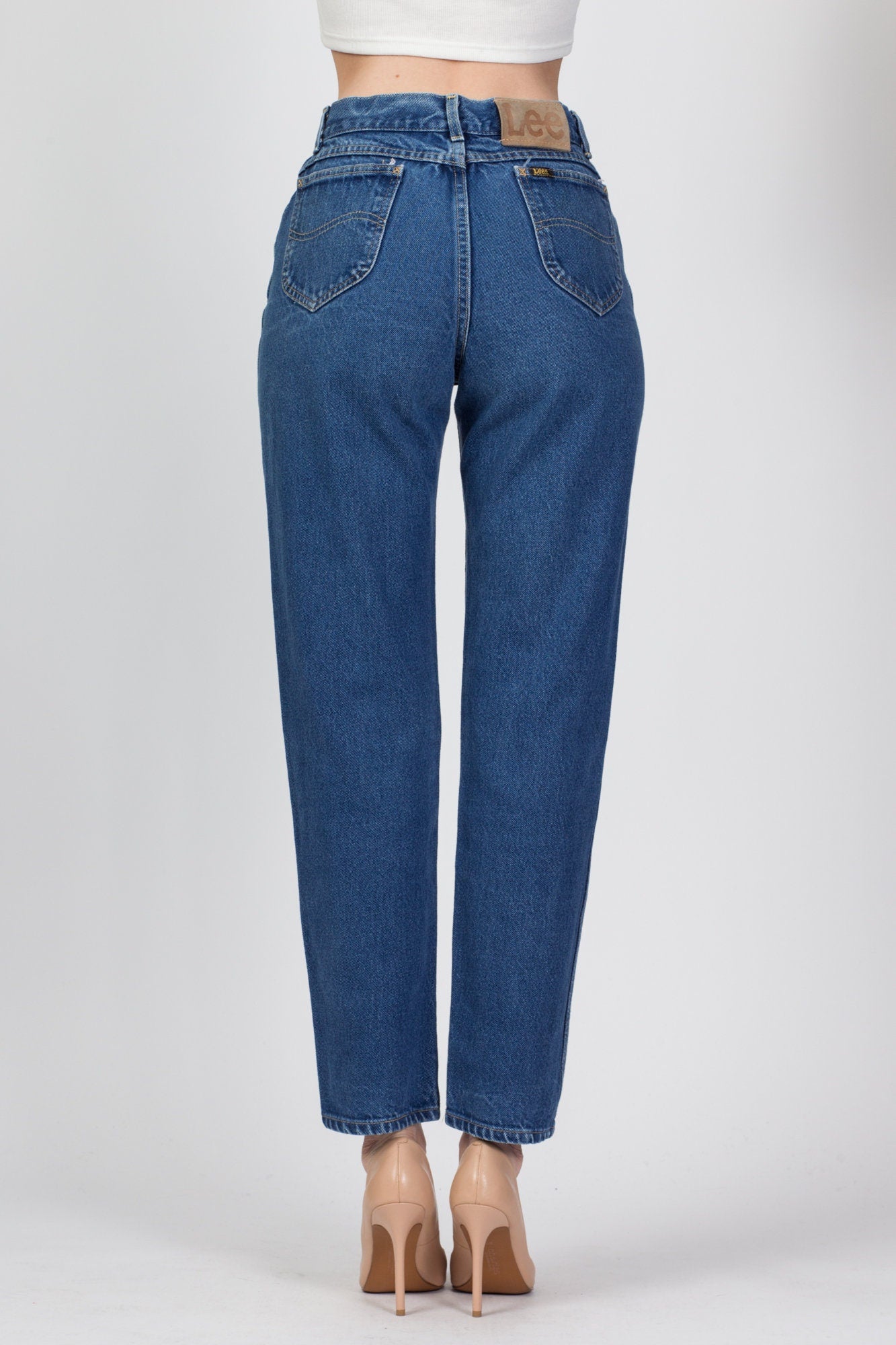 80s Lee High Waist Dark Wash Jeans - Small, 26" 