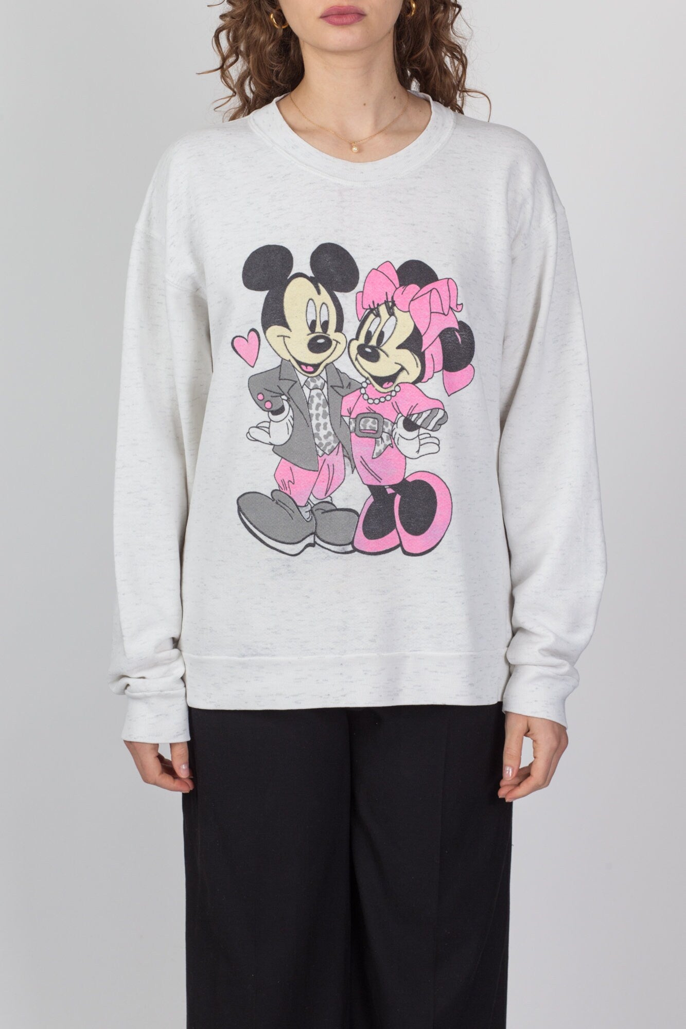 90s Mickey & Minnie Mouse Sweatshirt - Men's Large, Women's XL 
