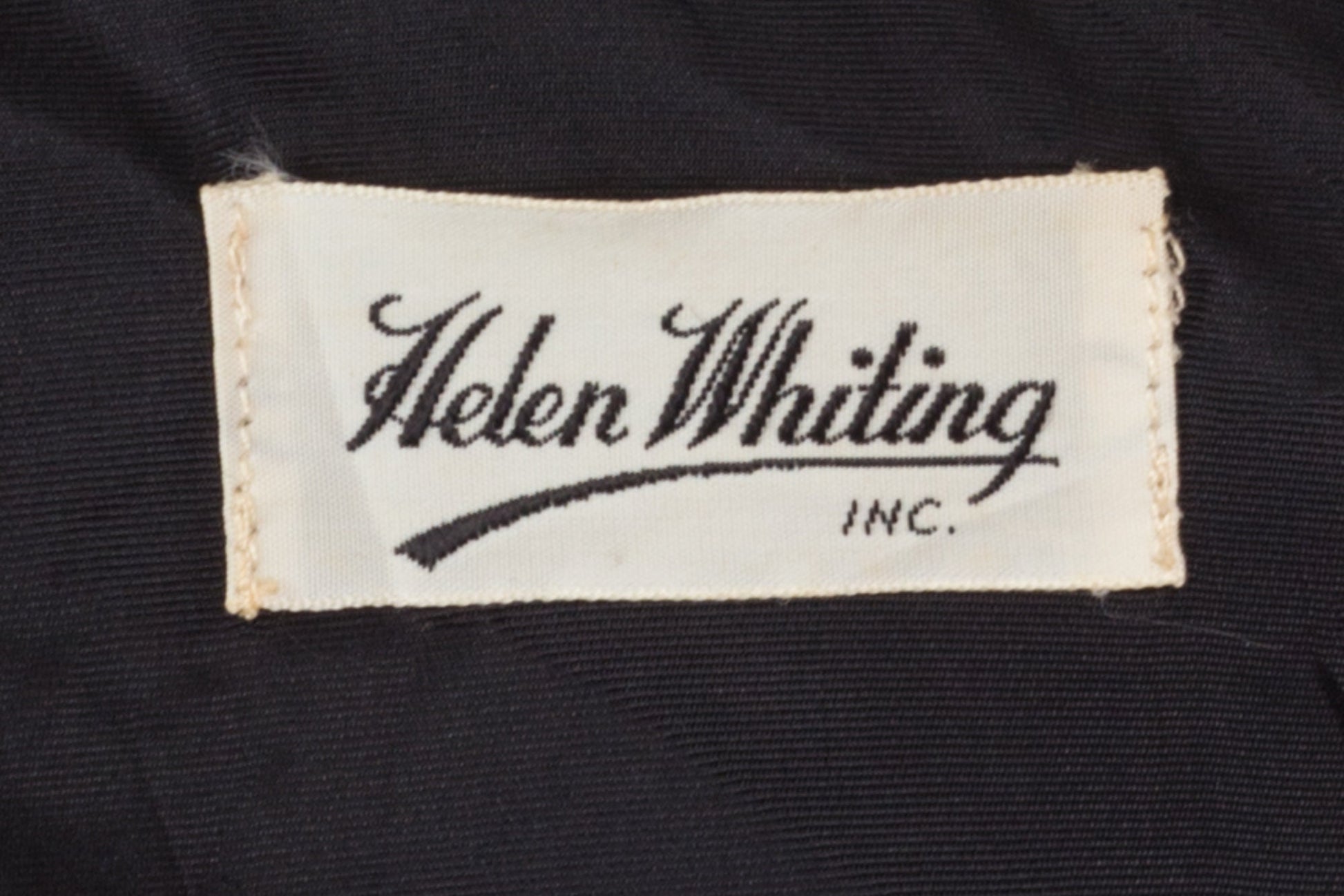 50s 60s Helen Whiting Black Velvet Lace Trim Dress - Medium 