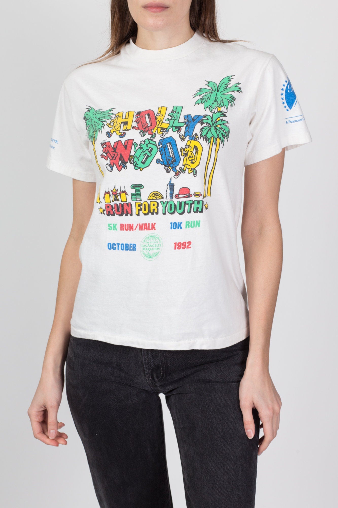 1992 Hollywood Los Angeles Marathon T Shirt - Small 