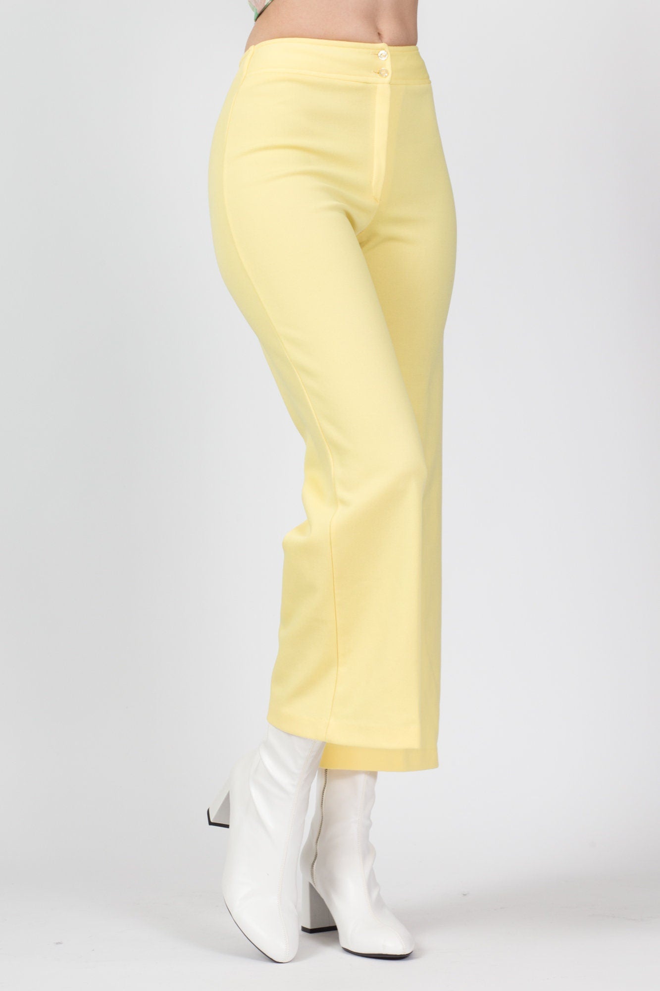 70s Yellow Flared Pants - Extra Small, 24" 