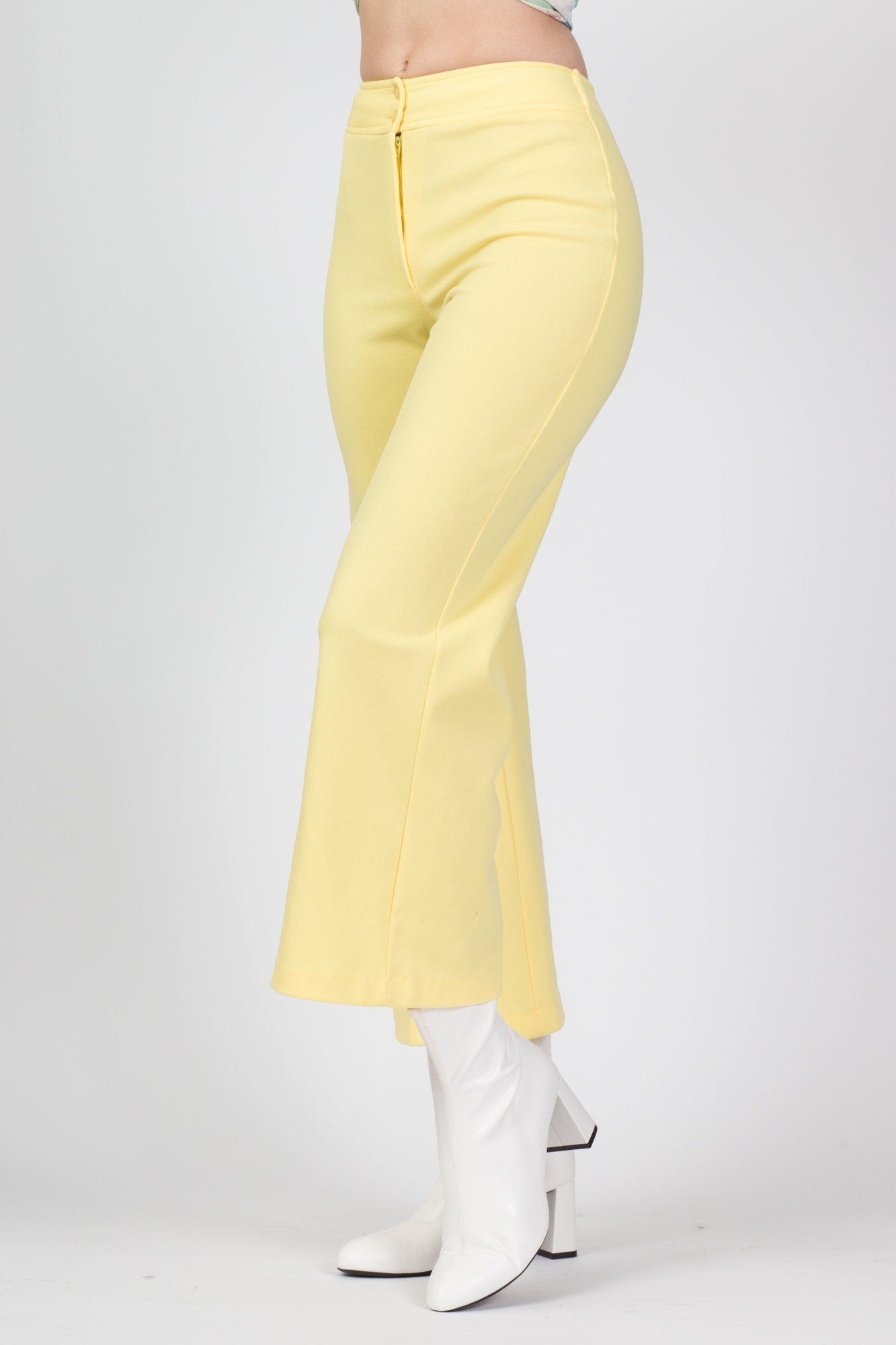 70s Yellow Flared Pants - Extra Small, 24" 