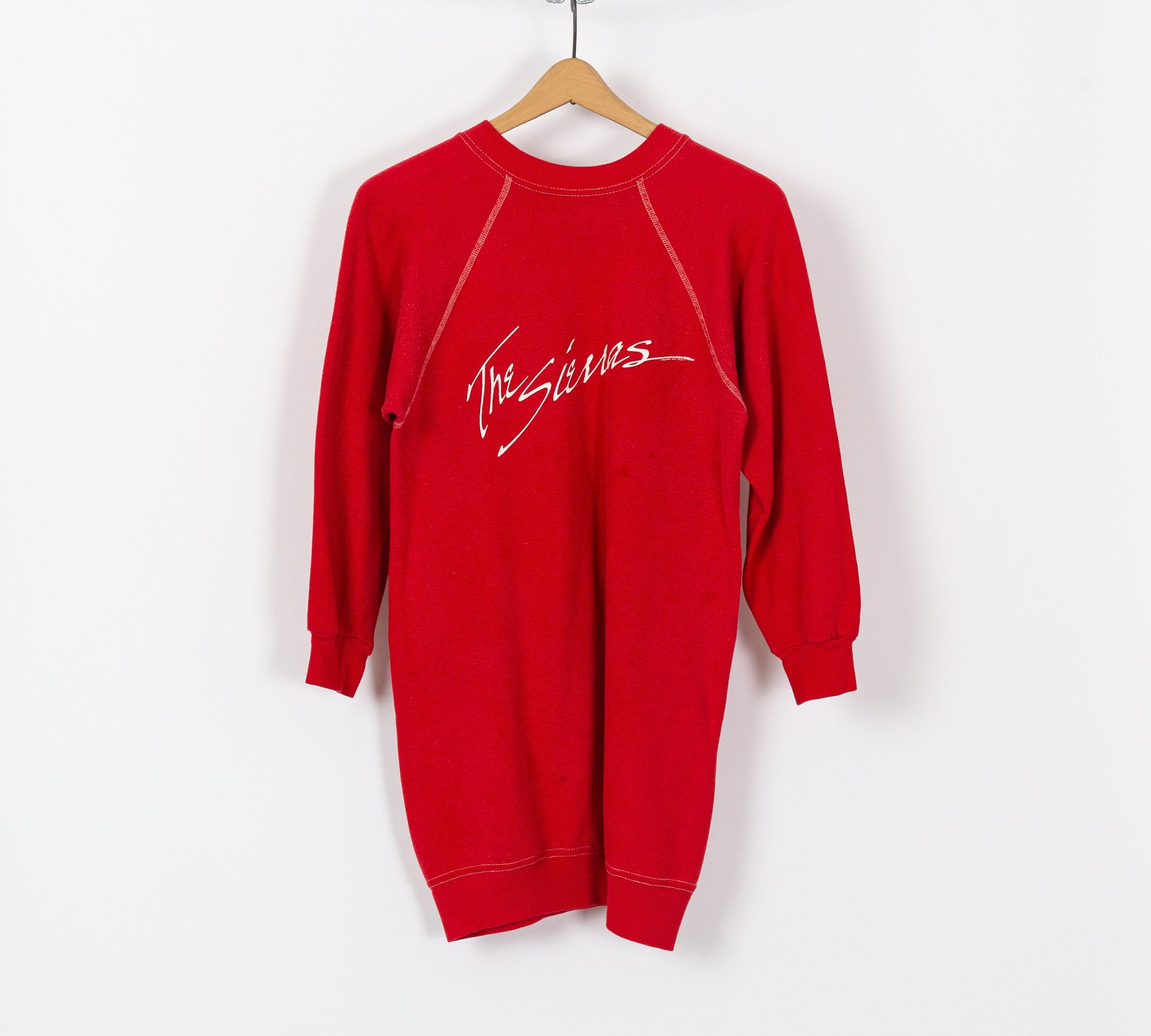 80s The Sierras Red Sweatshirt Dress - Small 