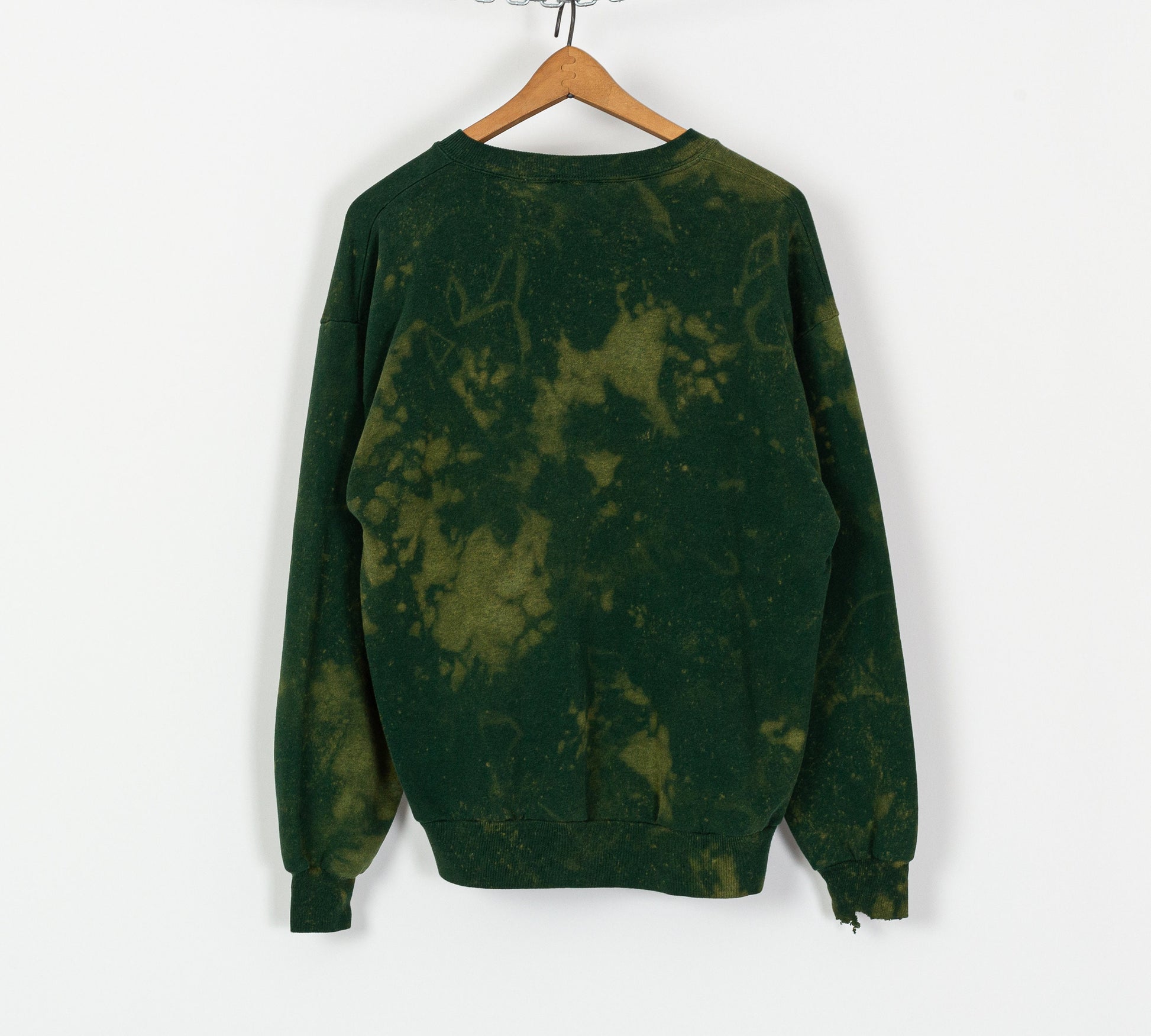 90s Green Reverse Tie Dye Sweatshirt - Men's Medium, Women's Large 