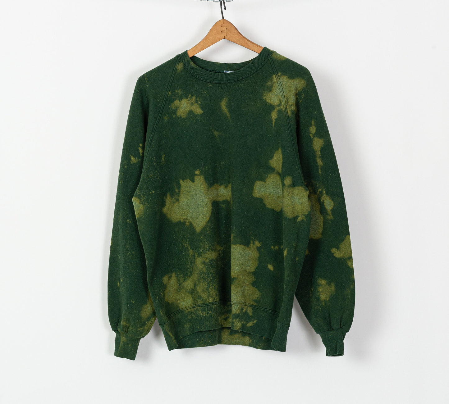 90s Green Reverse Tie Dye Sweatshirt - Men's Large Short, Women's XL 