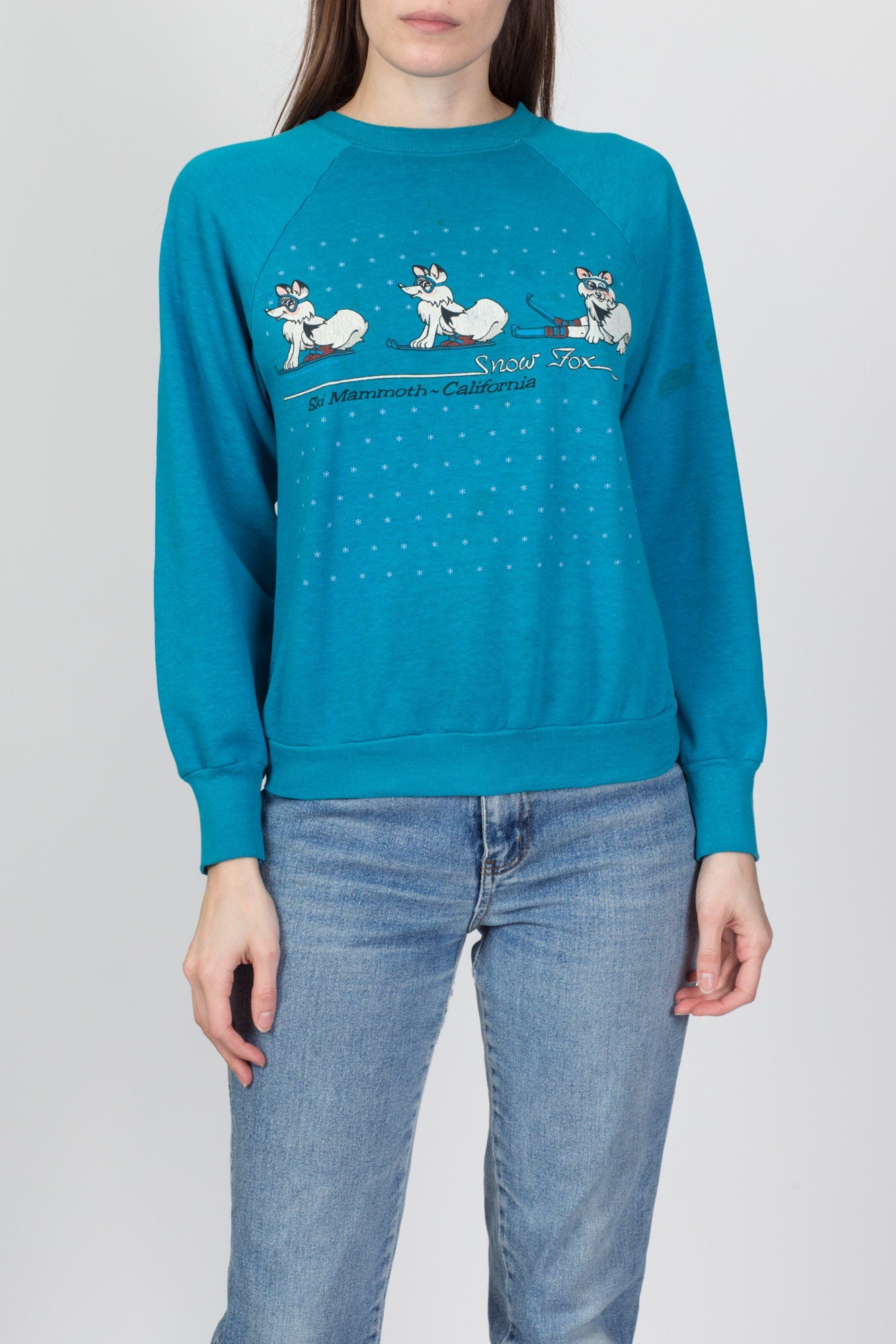 80s Snow Fox Ski Sweatshirt - Small 