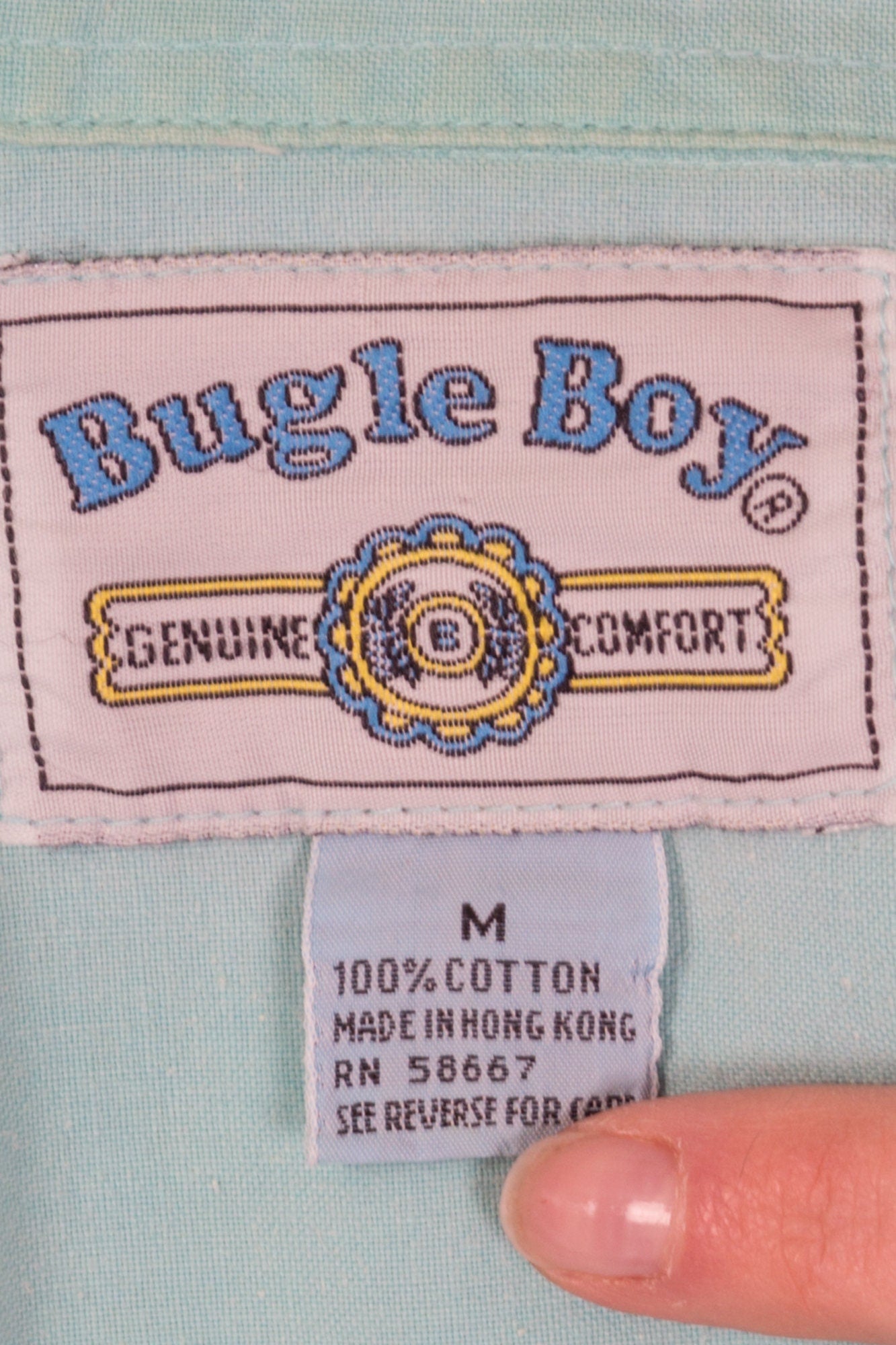 90s Striped Bugle Boy Shirt - Men's Medium 