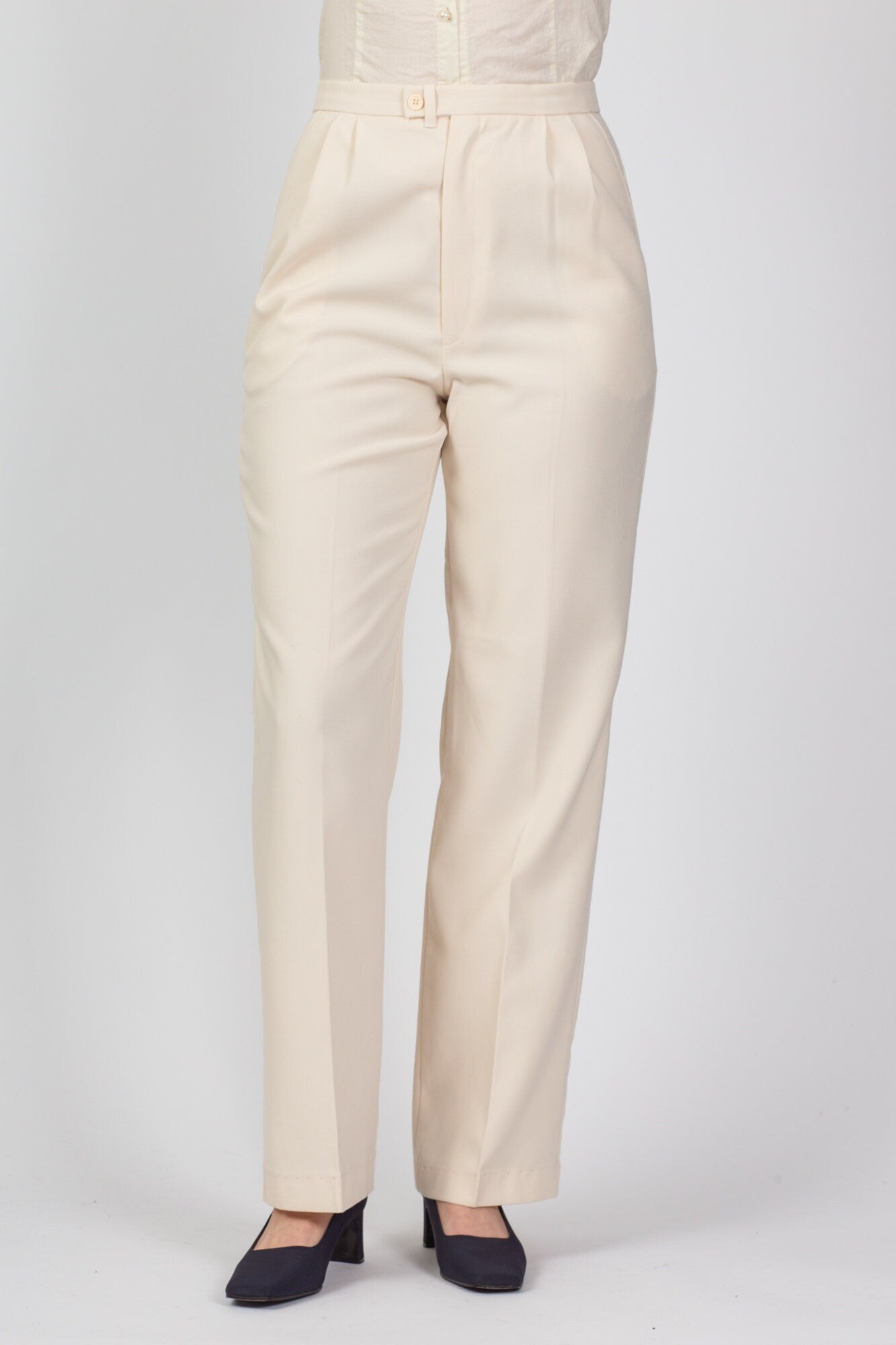 80s Buttercup Yellow High Waist Trousers - Medium, 28" 