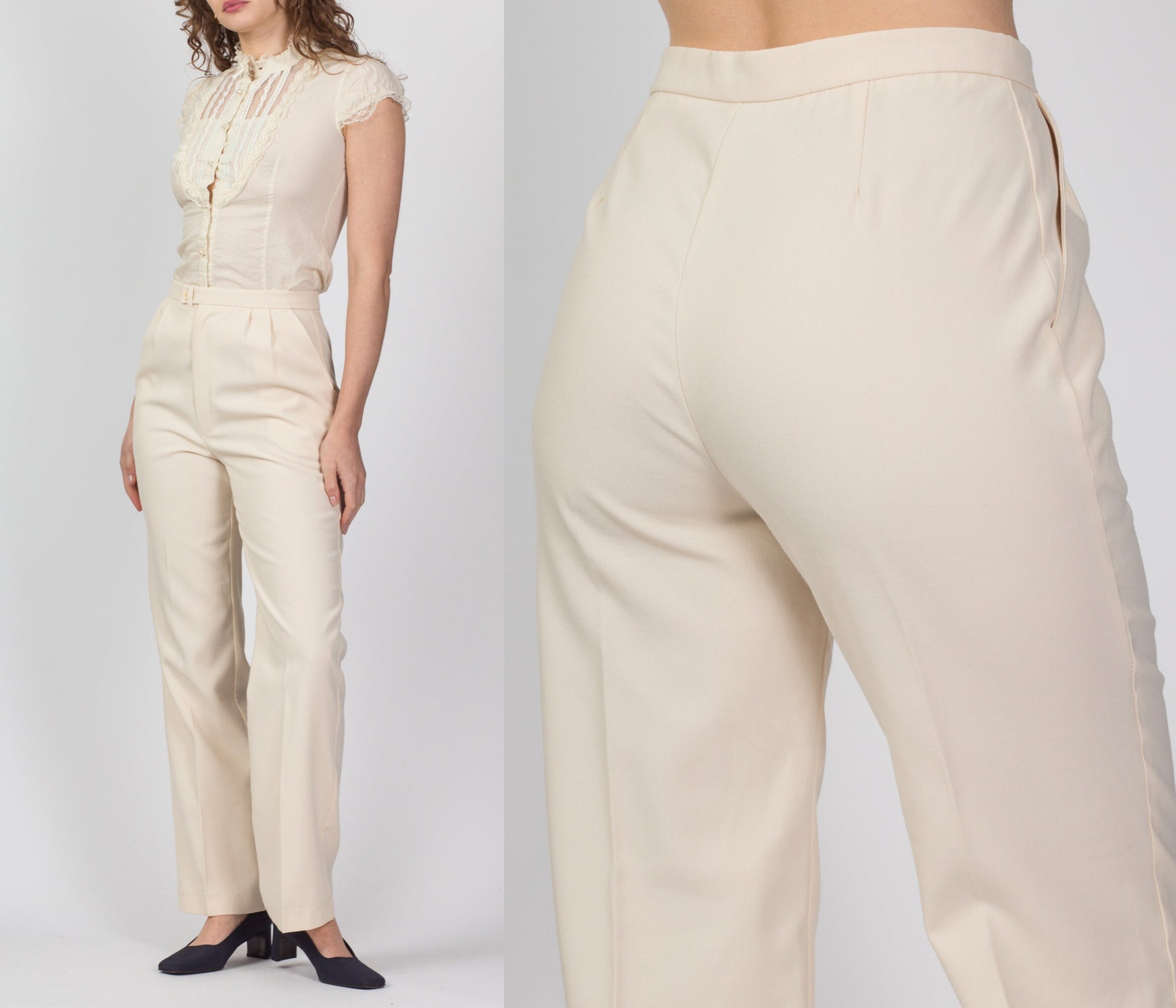 80s Buttercup Yellow High Waist Trousers - Medium, 28" 