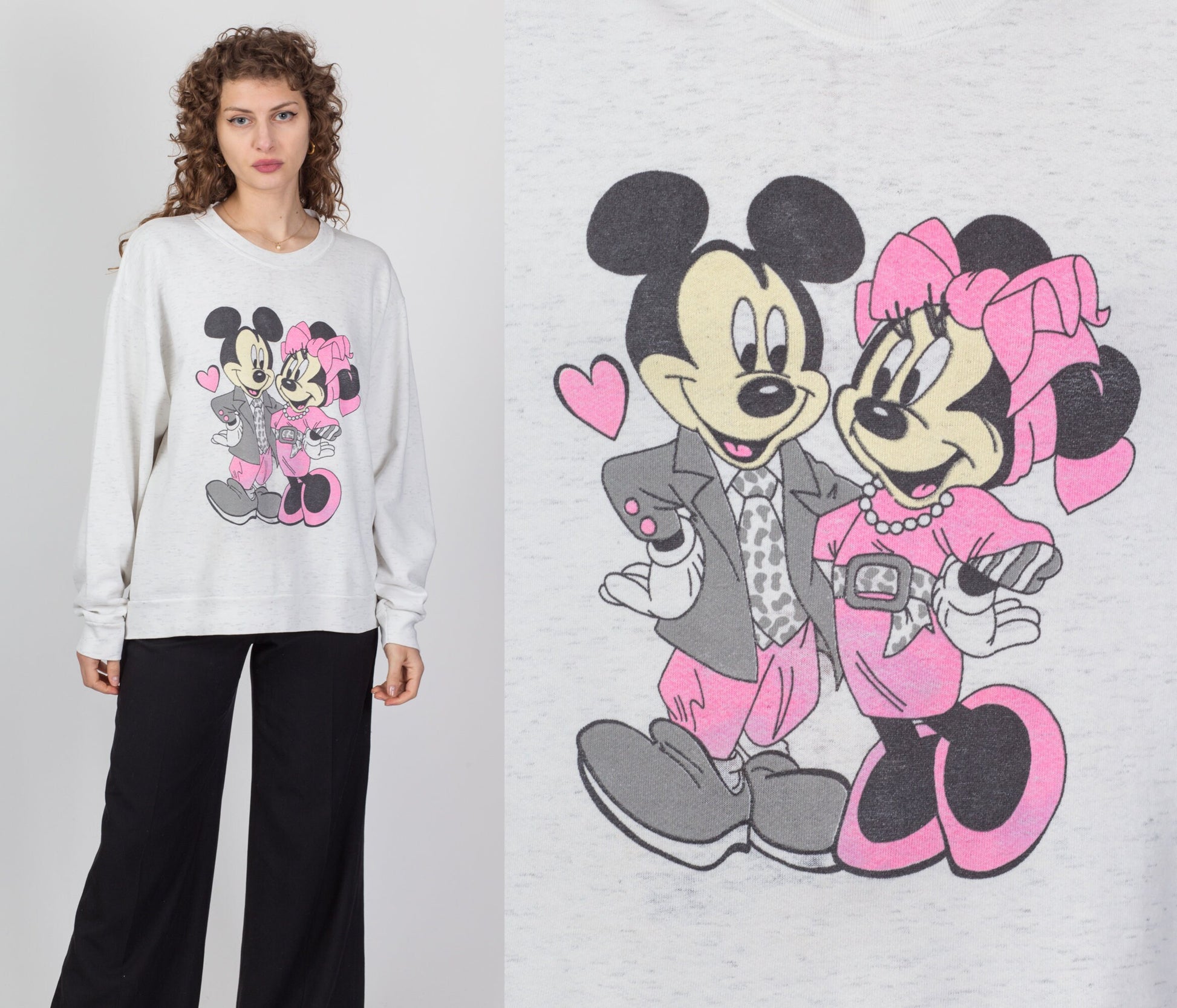 90s Mickey & Minnie Mouse Sweatshirt - Men's Large, Women's XL 