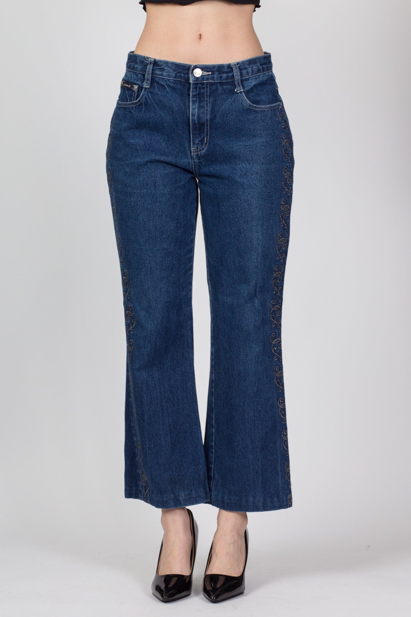 90s Embellished Kick Flare Jeans - Medium, 31" 
