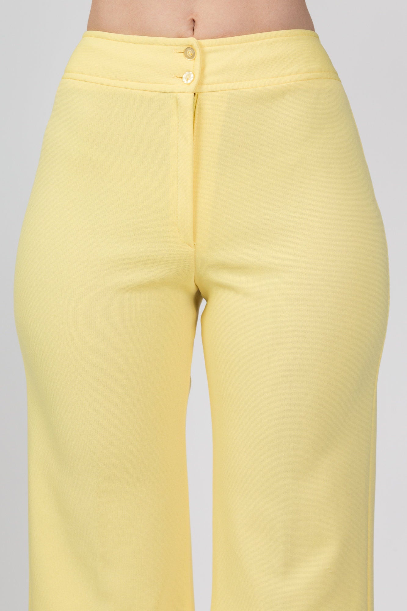 70s Yellow Flared Pants - Extra Small, 24" 