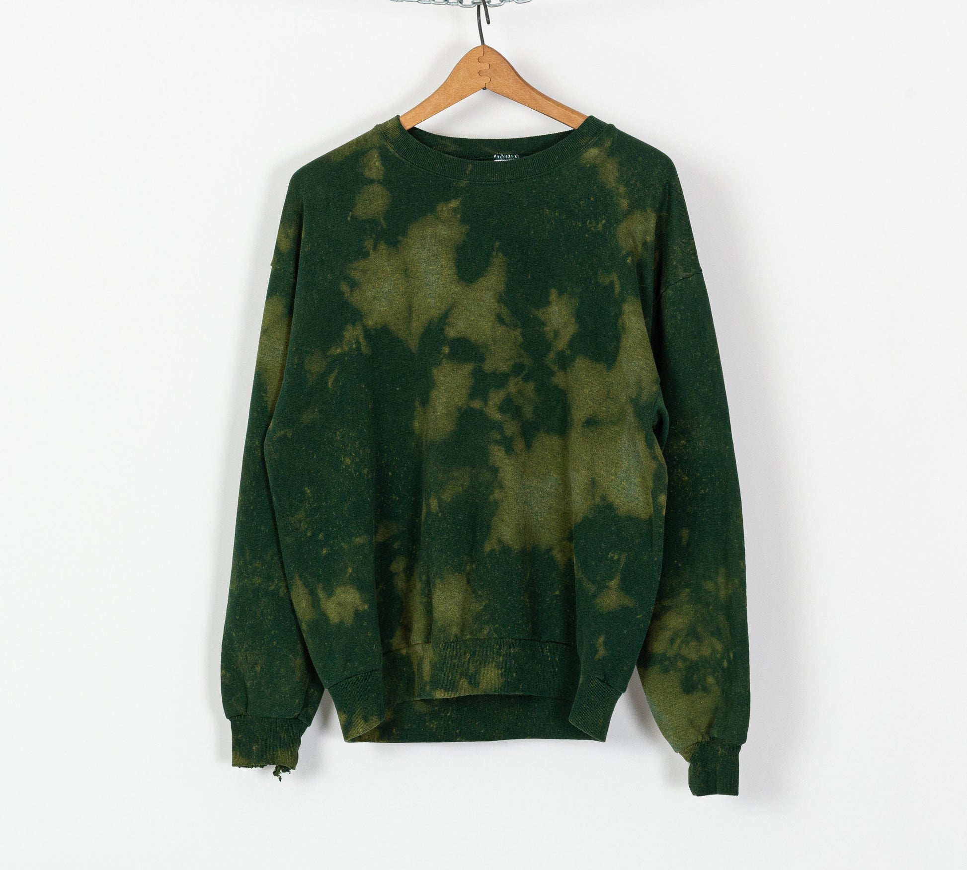 90s Green Reverse Tie Dye Sweatshirt - Men's Medium, Women's Large 
