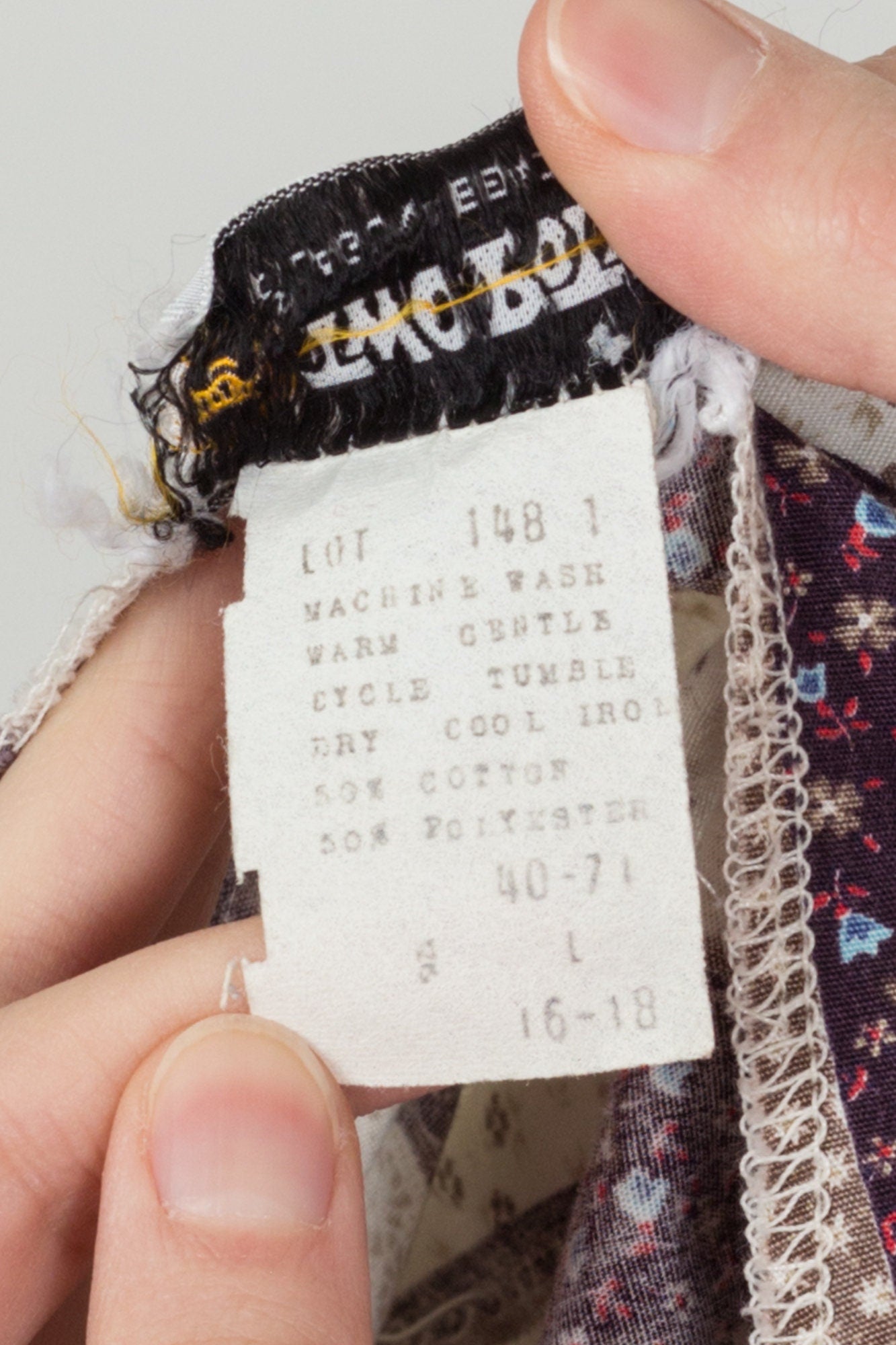 70s Two Potato Calico Floral Tent Dress - Large 