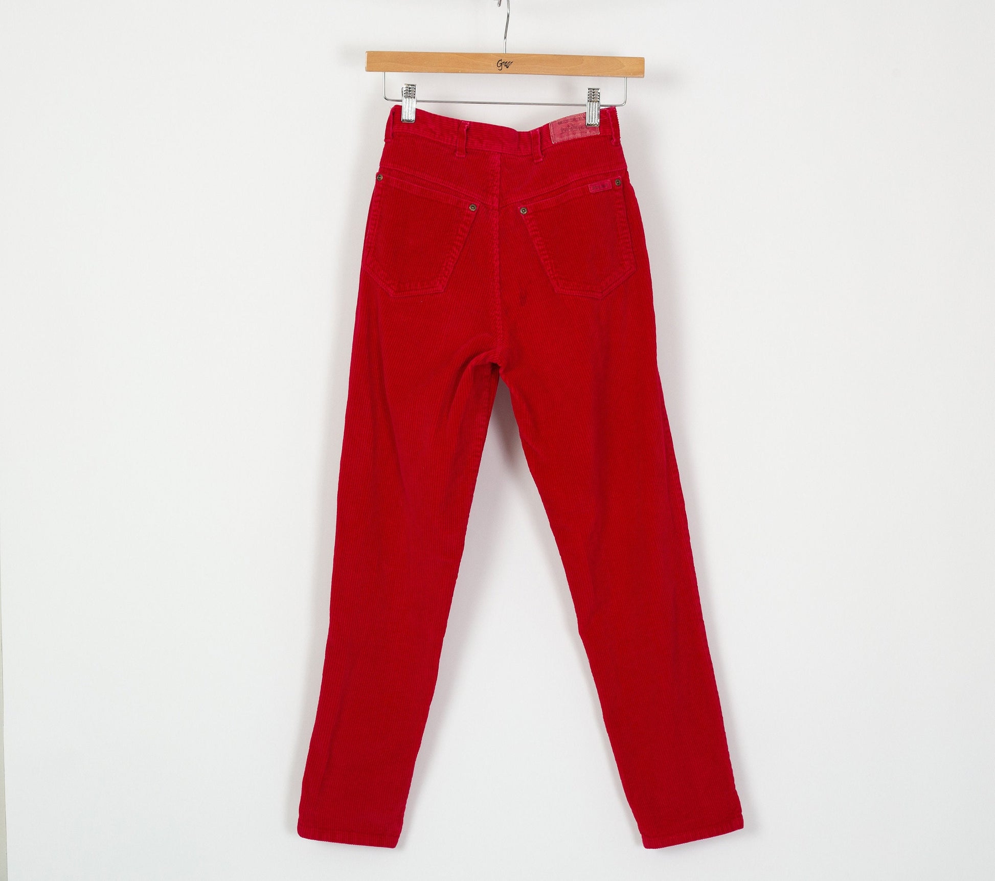 Vintage Red Corduroy High Waist Pants - Extra Small, 24" 