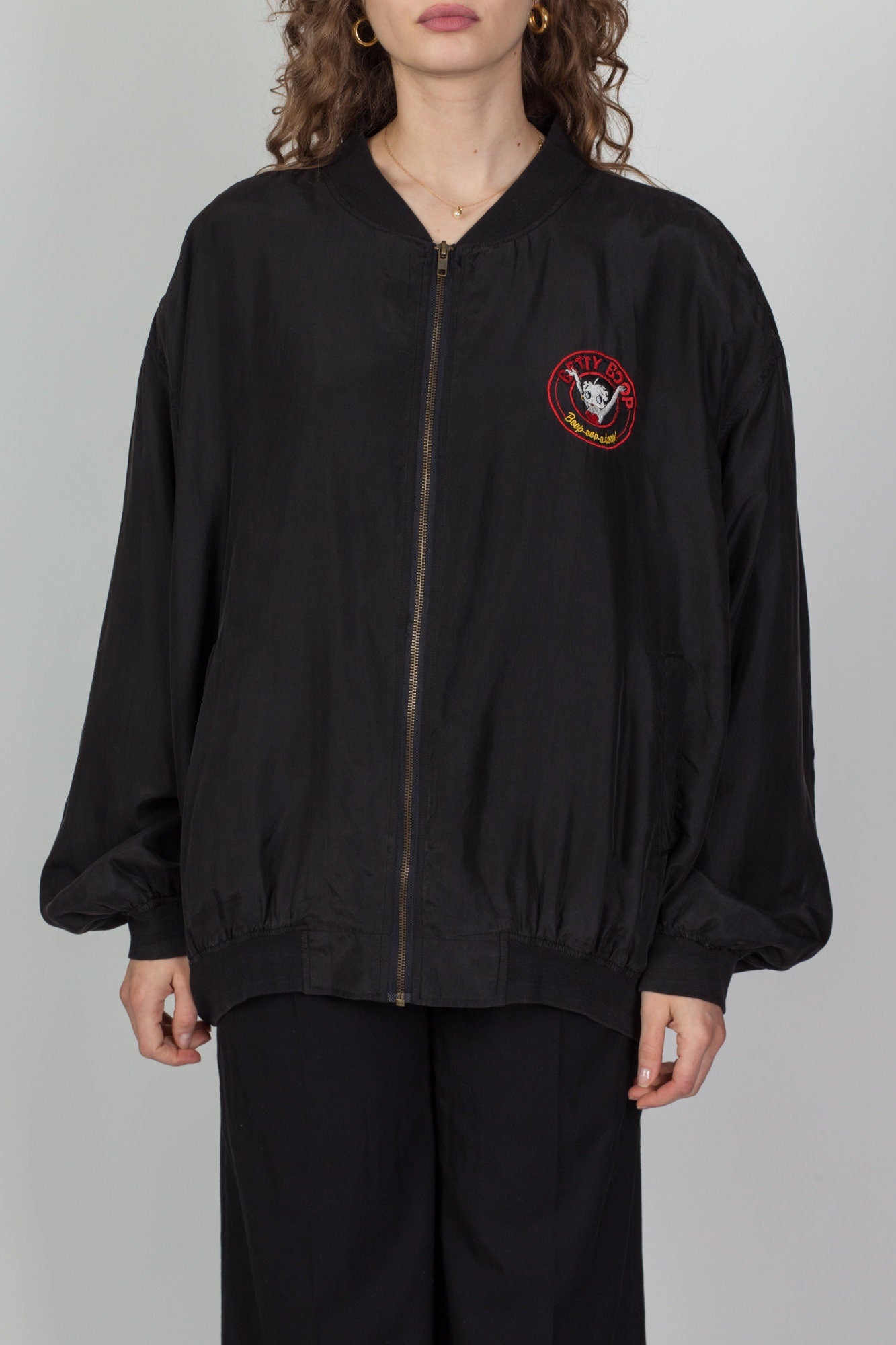 Vintage 1993 Silk Betty Boop Bomber Jacket - Men's XL 