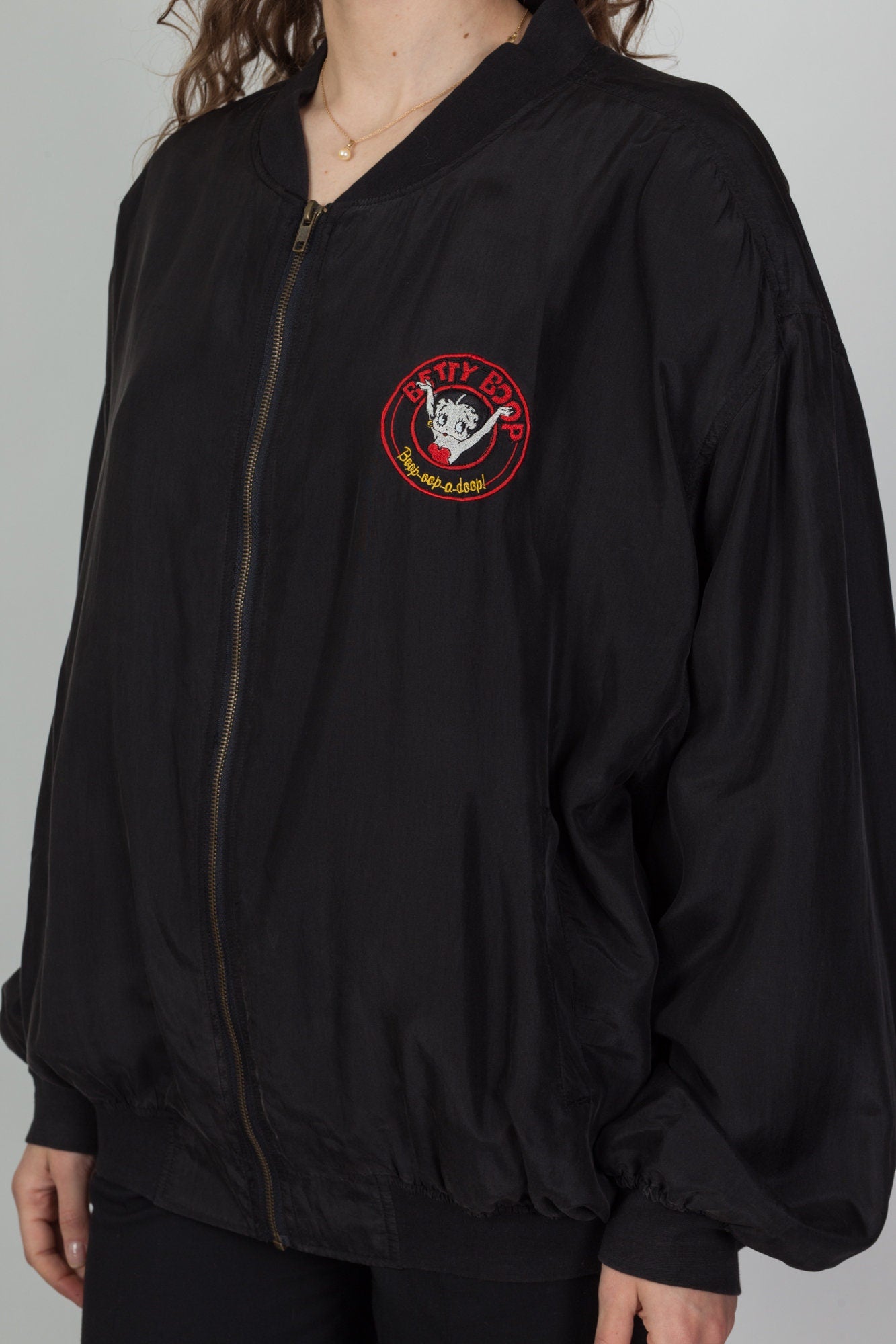 Vintage 1993 Silk Betty Boop Bomber Jacket - Men's XL 
