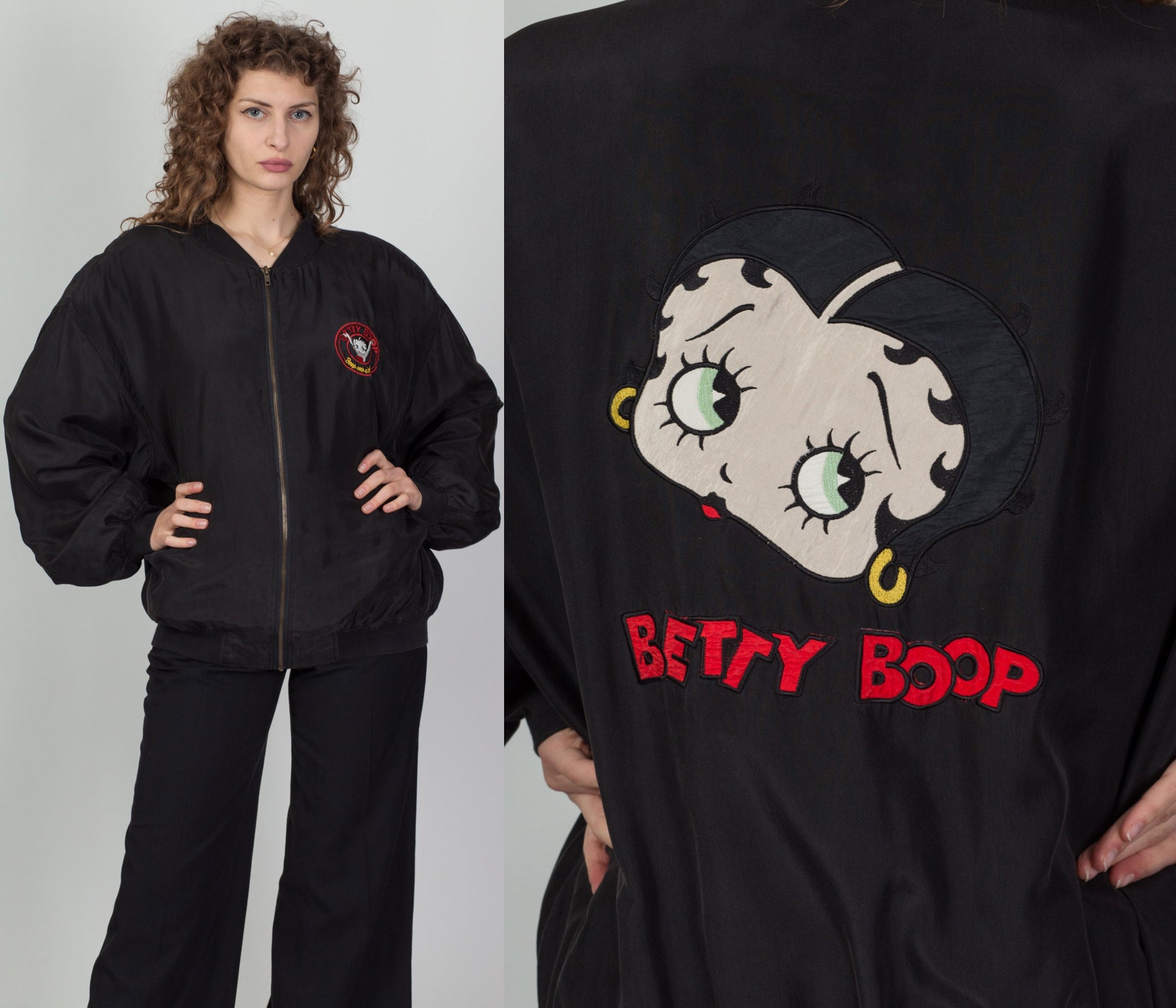 Vintage 1993 Silk Betty Boop Bomber Jacket - Men's XL 