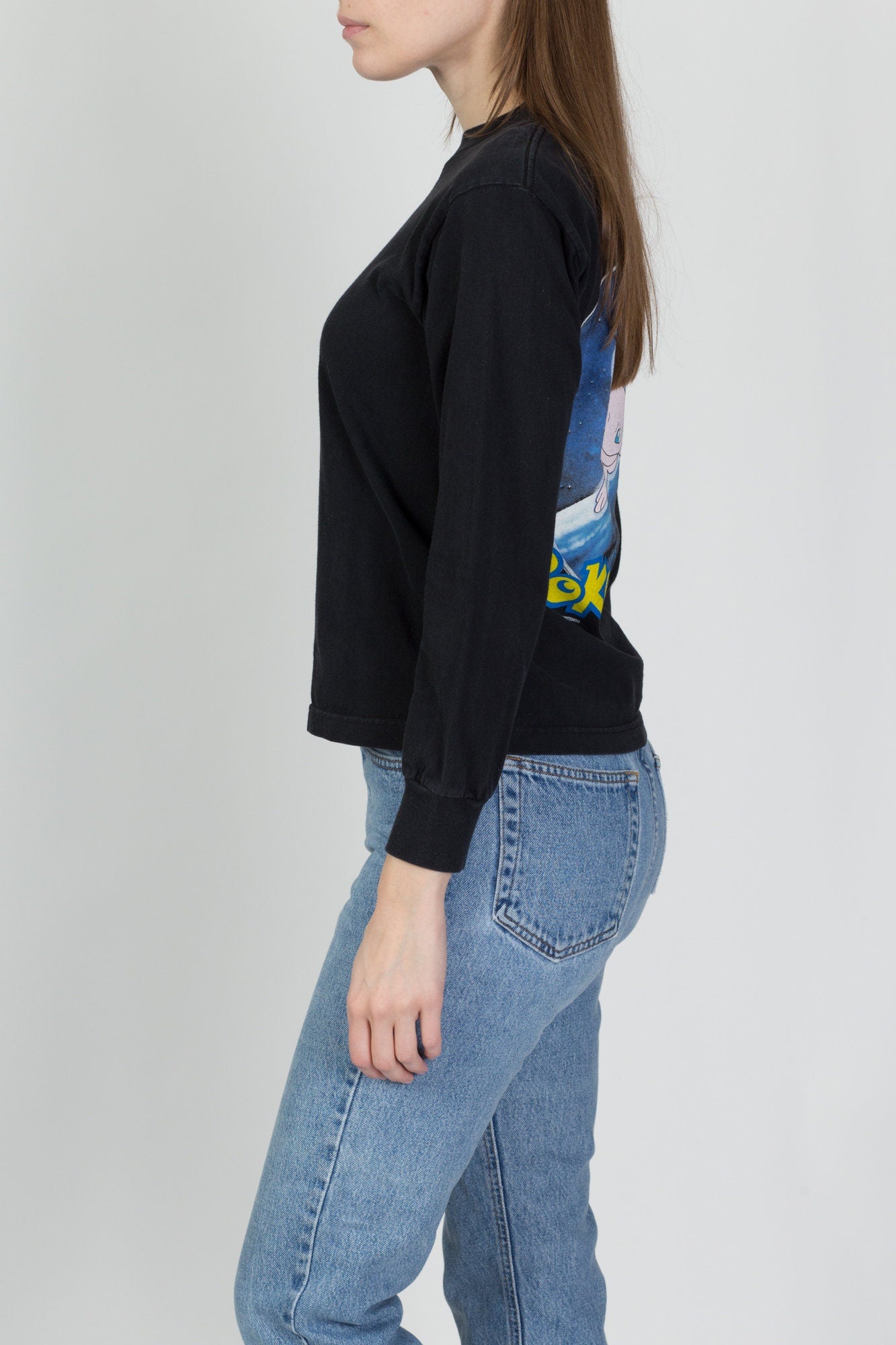90s Pokemon: The First Movie Cropped Long Sleeve Tee - XS to Petite Small 