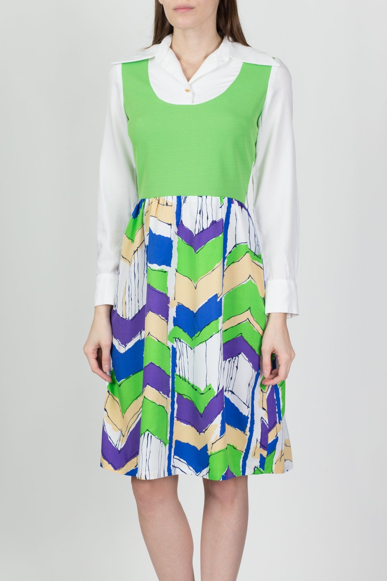 Retro 70s Fred Rothschild Dress - Small 