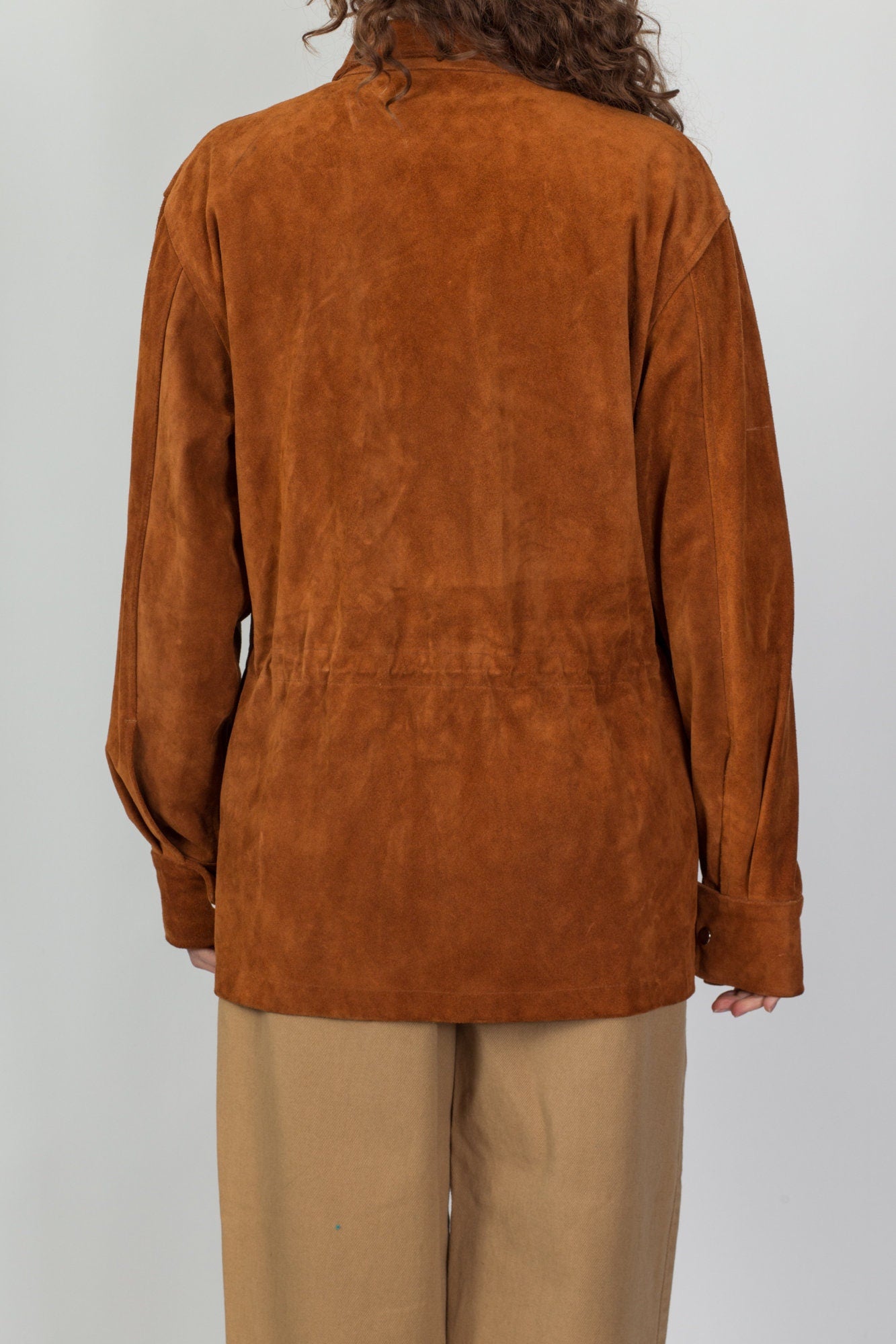 Vintage Soft Burnt Orange Suede Jacket - Men's Large, Women's XL 