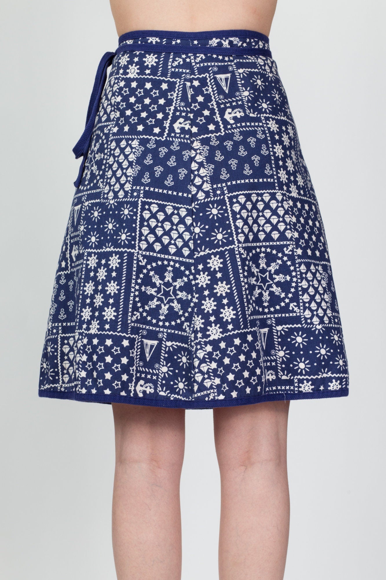 70s Reversible Bandana Print Wrap Skirt - Extra Small 