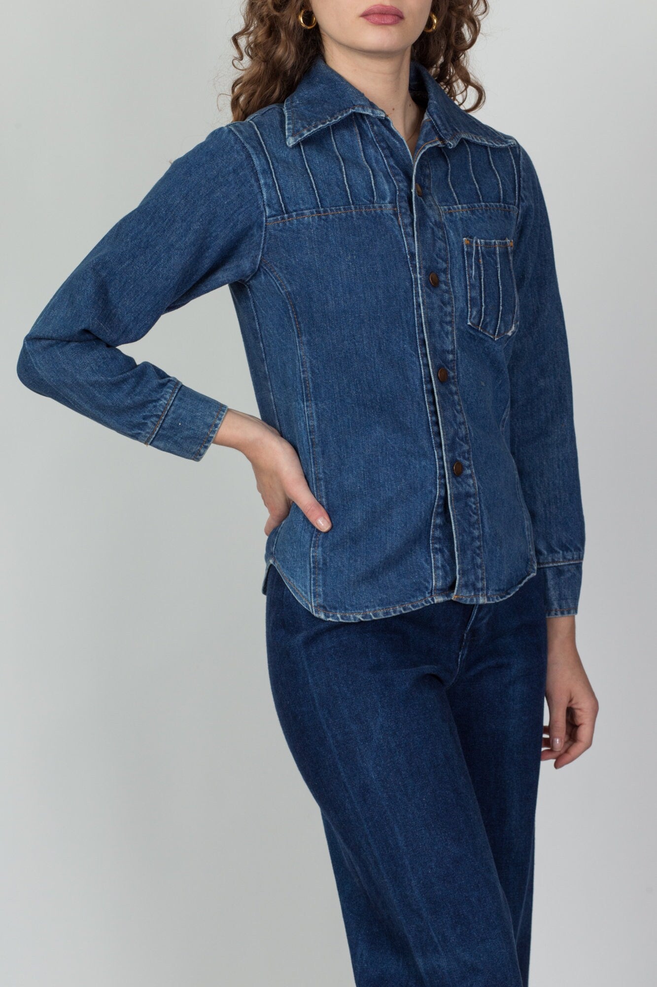 Vintage 70s 80s Gap Jean Shirt - Extra Small 