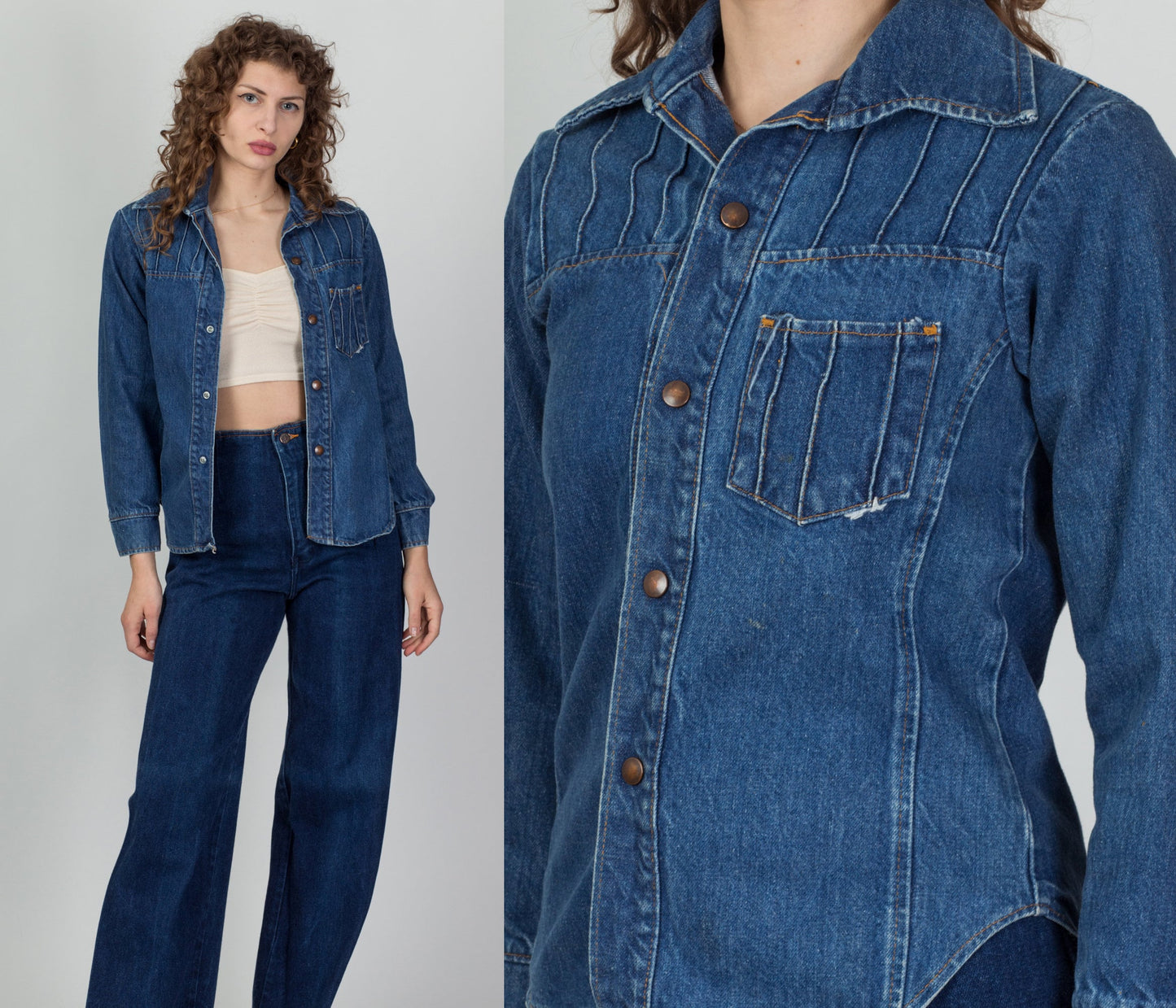 Vintage 70s 80s Gap Jean Shirt - Extra Small 