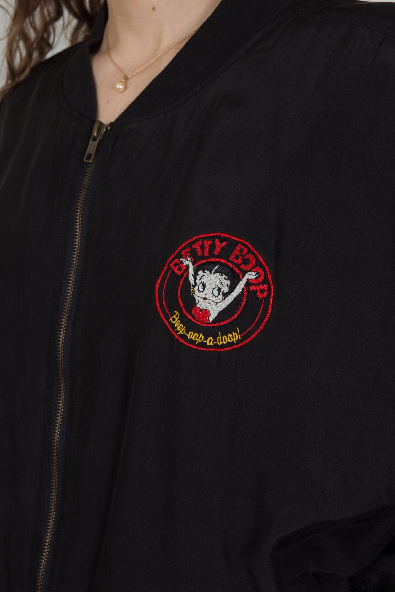 Vintage 1993 Silk Betty Boop Bomber Jacket - Men's XL 
