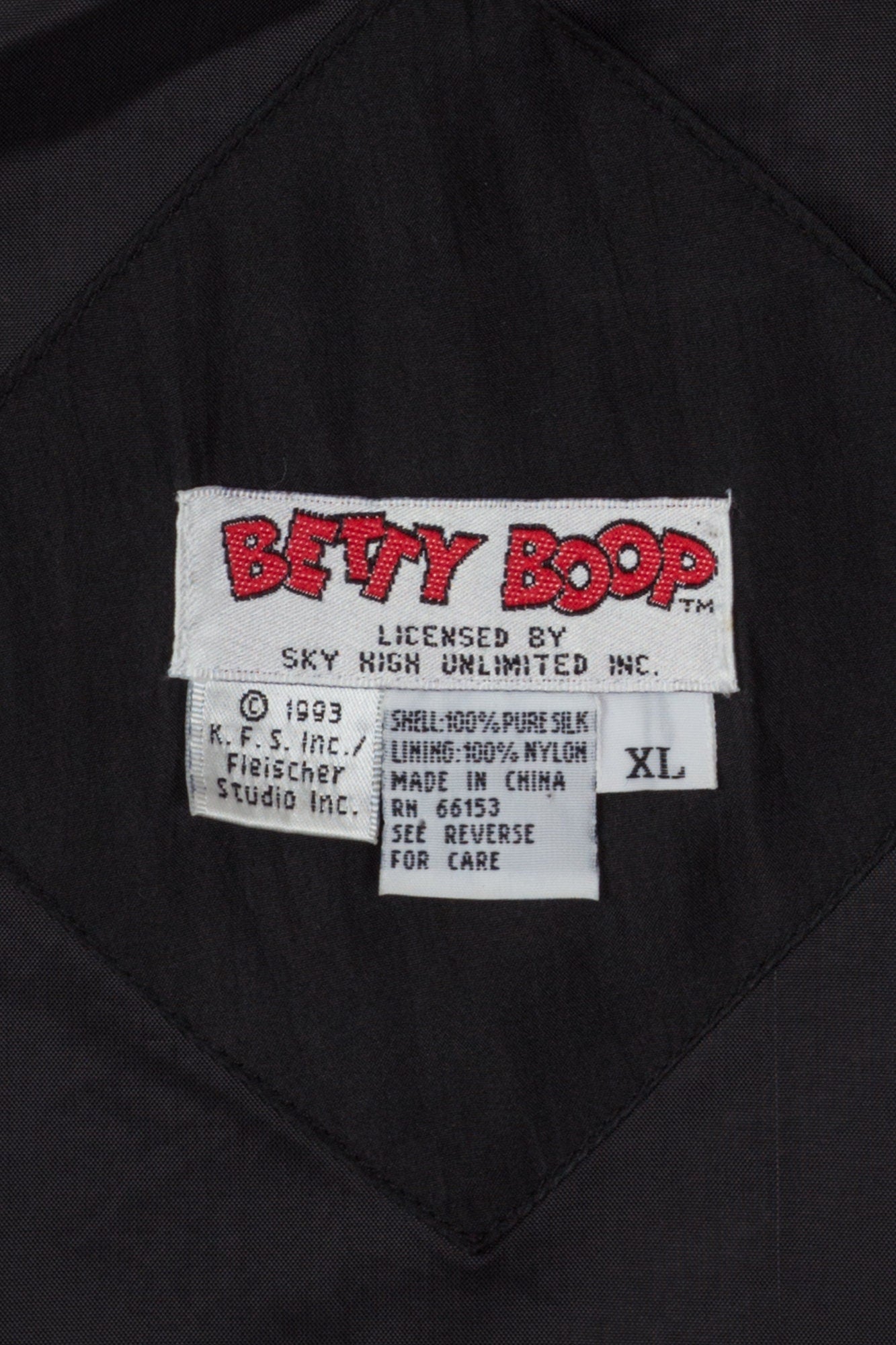Vintage 1993 Silk Betty Boop Bomber Jacket - Men's XL 