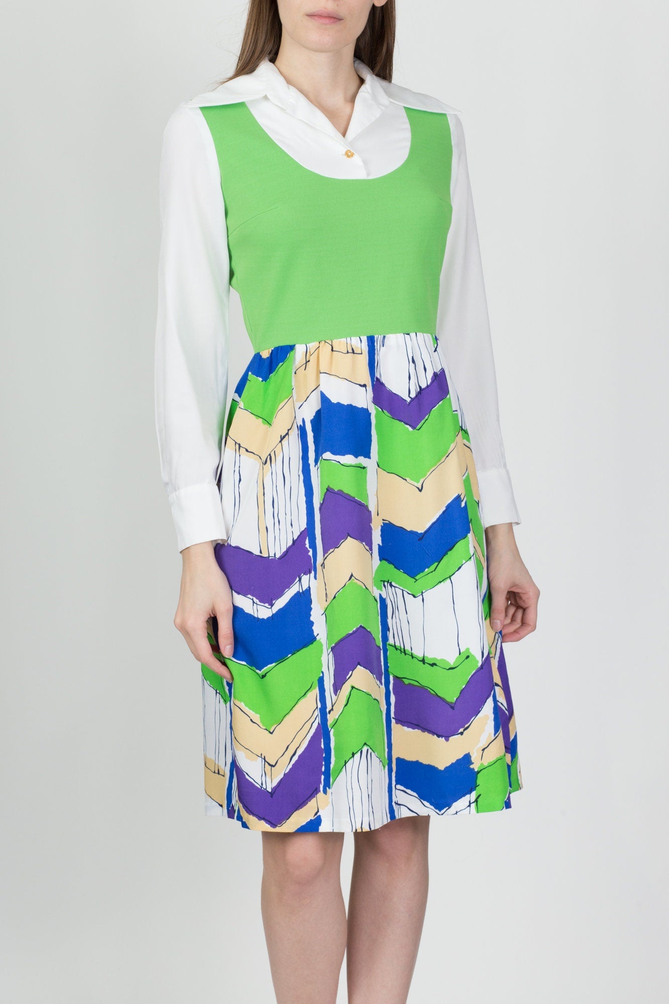 Retro 70s Fred Rothschild Dress - Small 