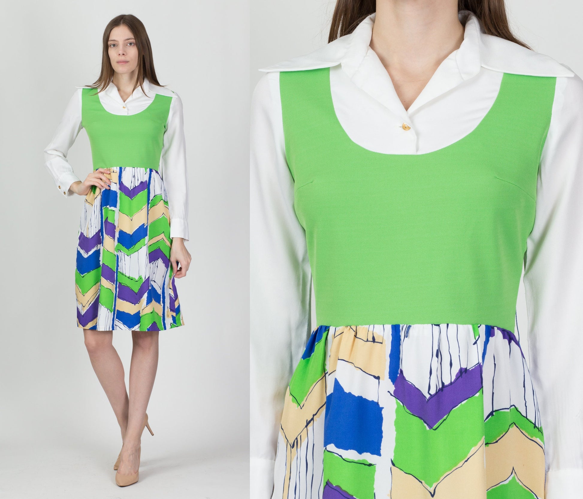 Retro 70s Fred Rothschild Dress - Small 