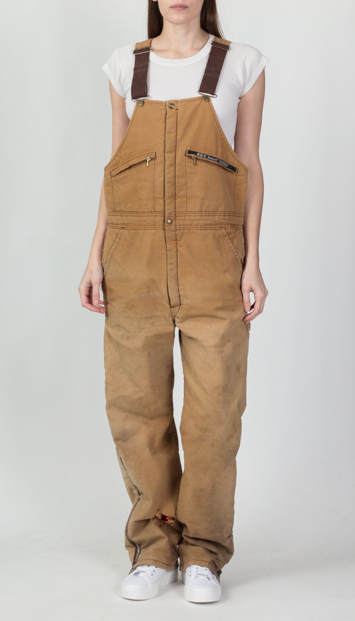 70s Key Imperial Distressed Insulated Overalls - Men's Medium Regular 