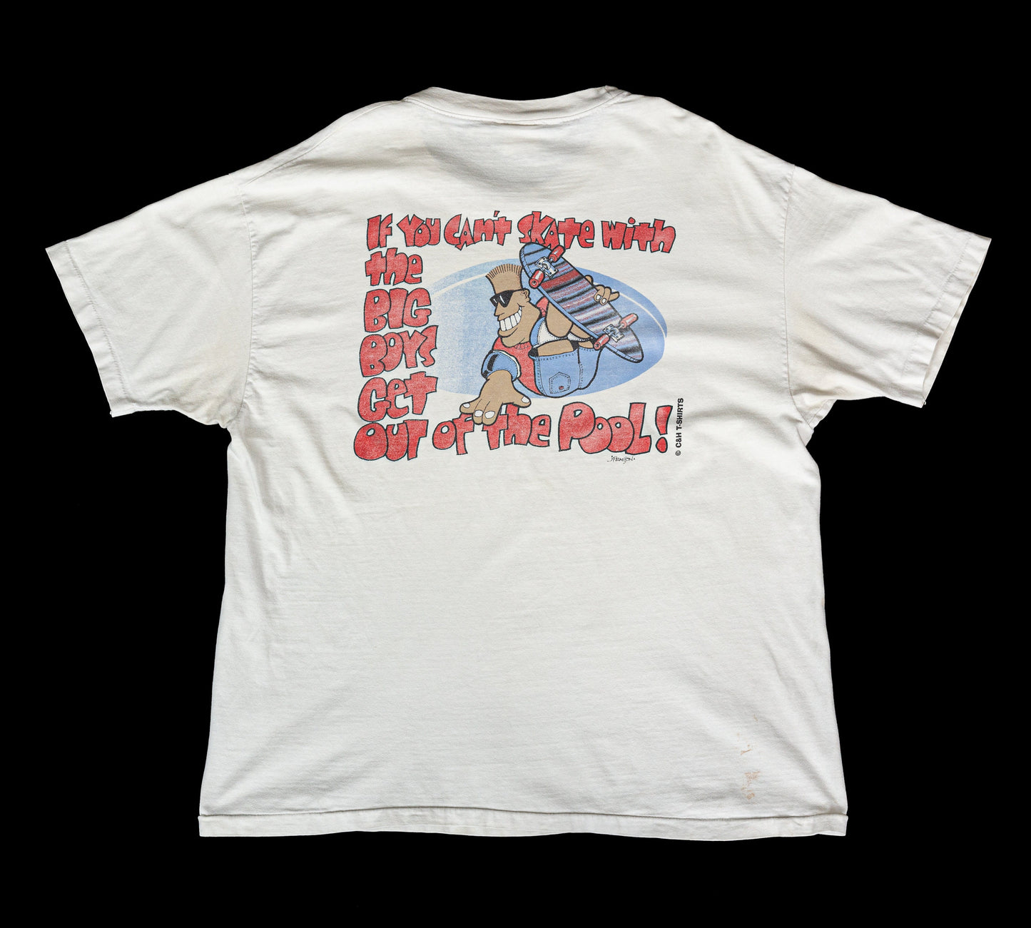 80s 90s Big Joe Skater Distressed Graphic Tee - Extra Large 