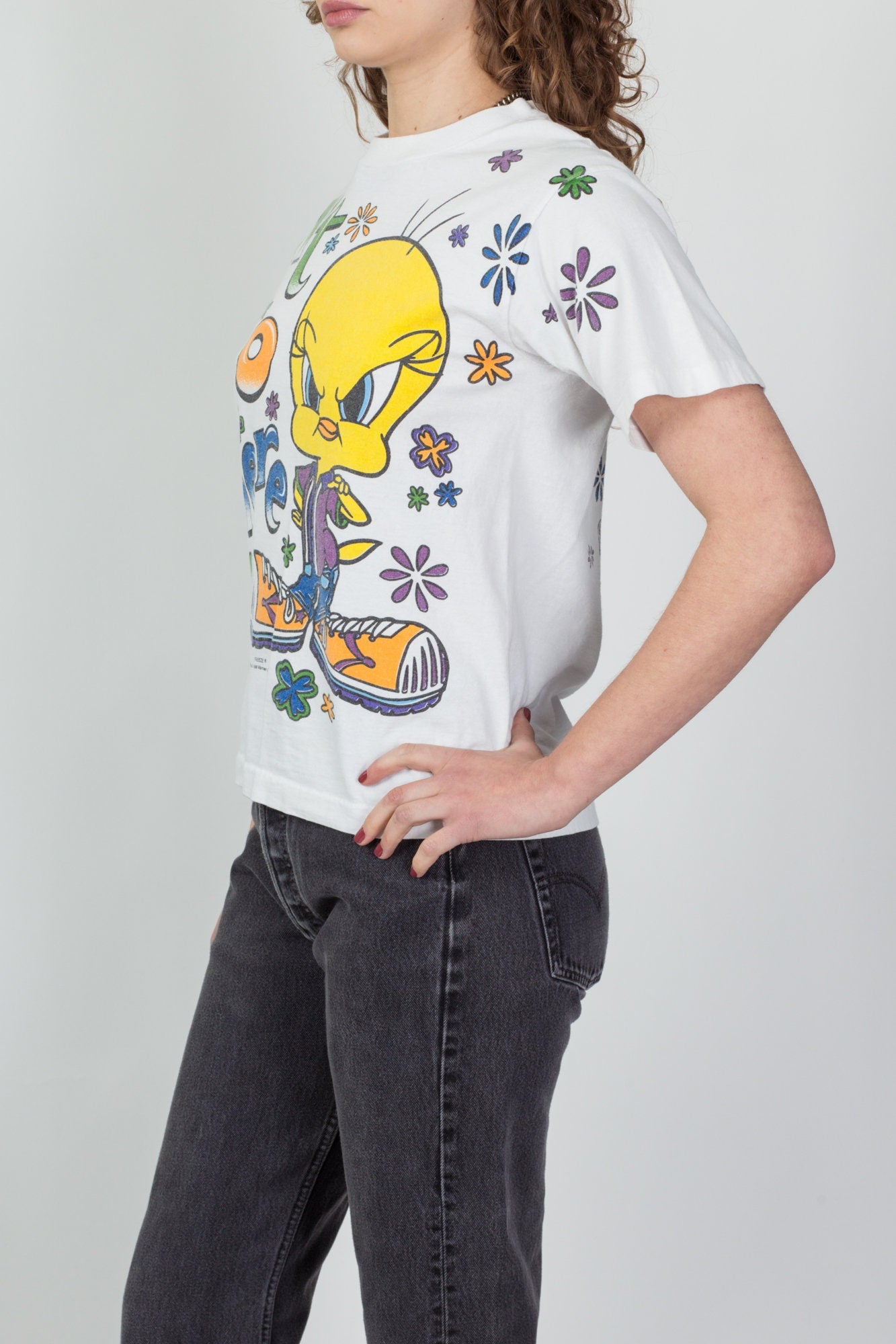 90s Tweety Bird "Don't Go There!" T Shirt - Small 