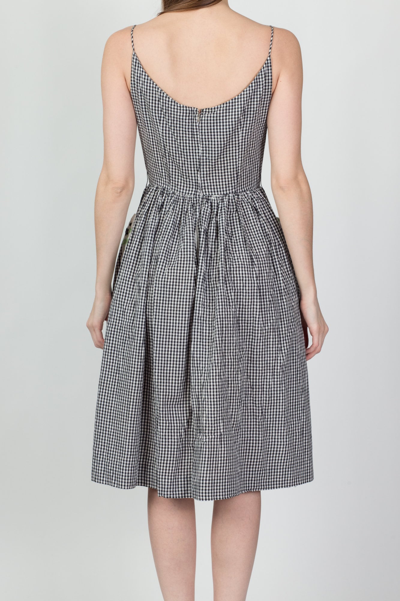 1950s Kay Windsor Gingham Pocket Day Dress - Extra Small 