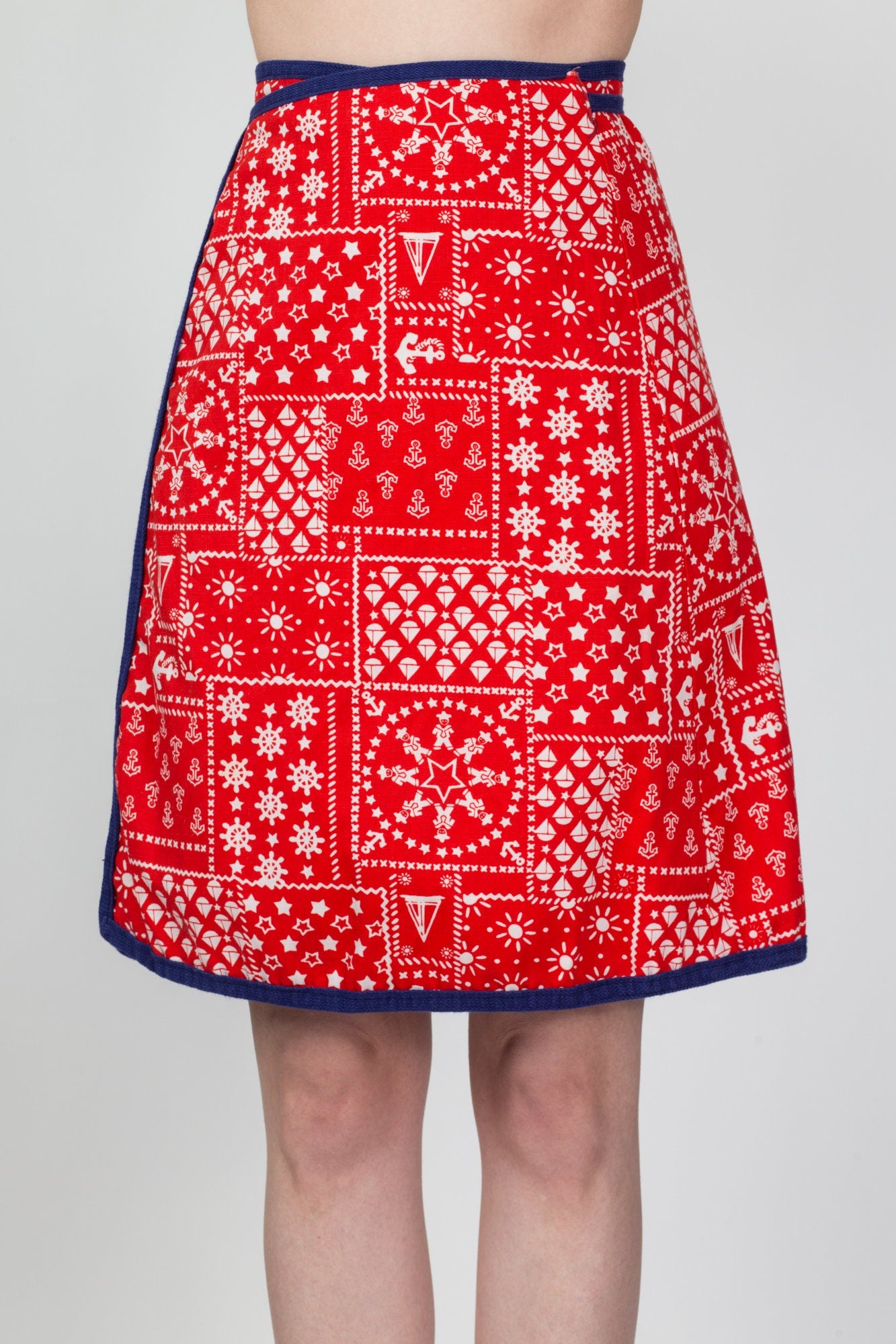 70s Reversible Bandana Print Wrap Skirt - Extra Small 