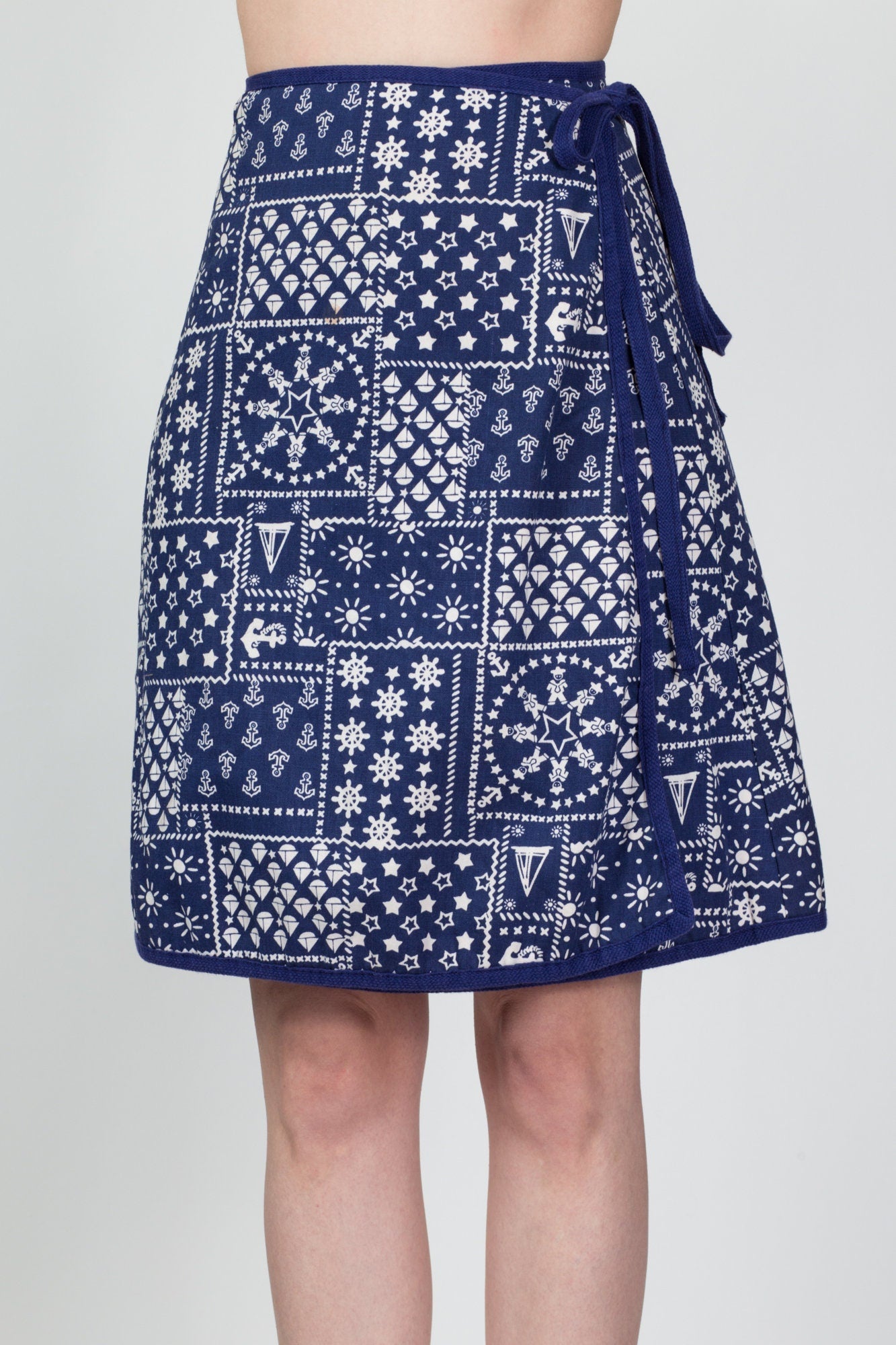 70s Reversible Bandana Print Wrap Skirt - Extra Small 
