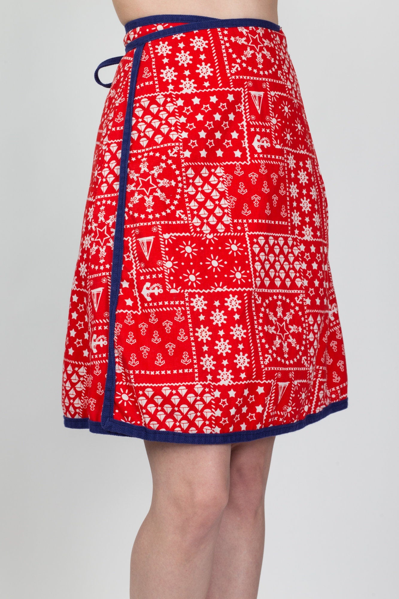 70s Reversible Bandana Print Wrap Skirt - Extra Small 