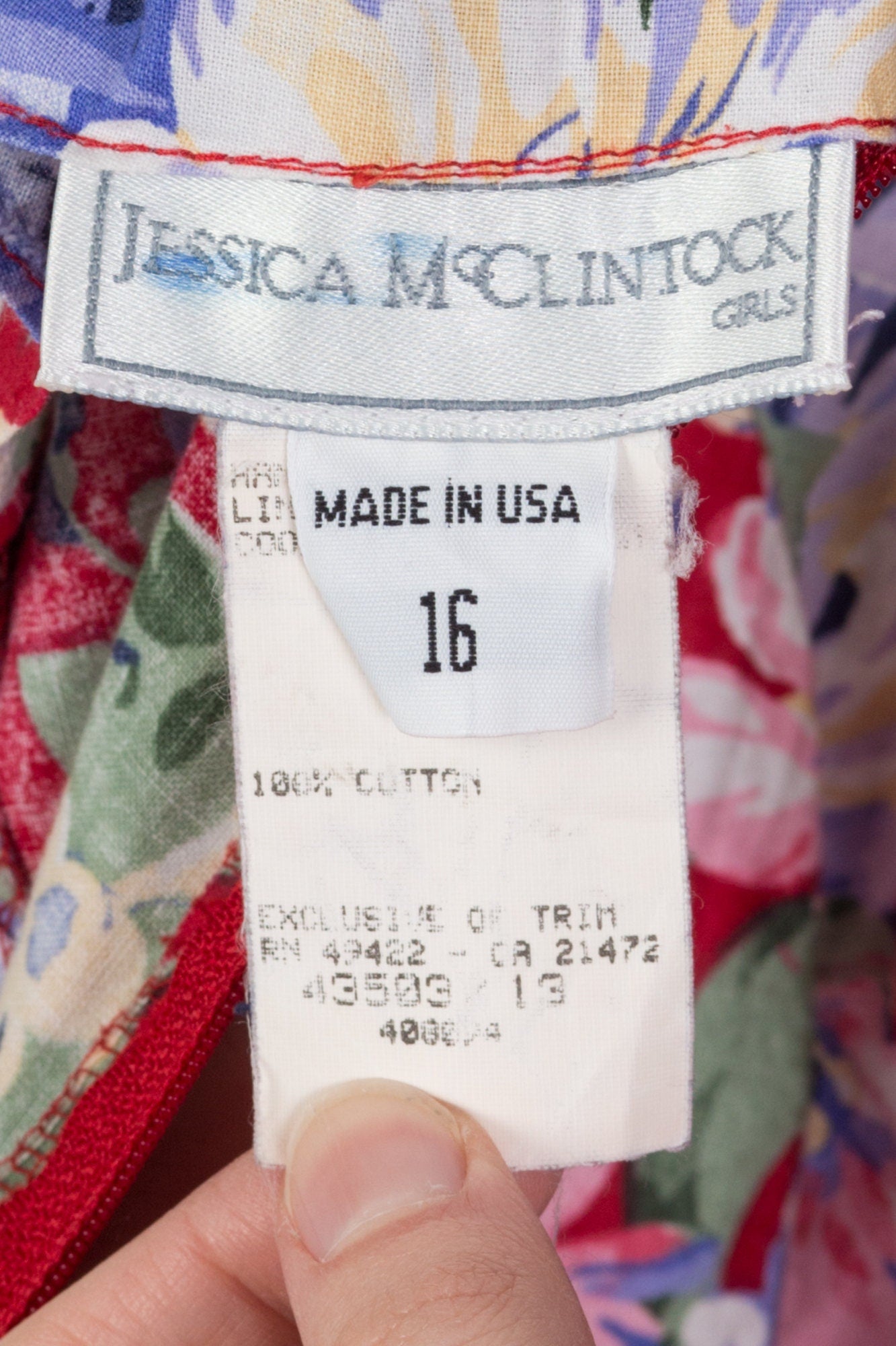 Vintage Jessica McClintock Red Floral Mini Dress - Extra Small 