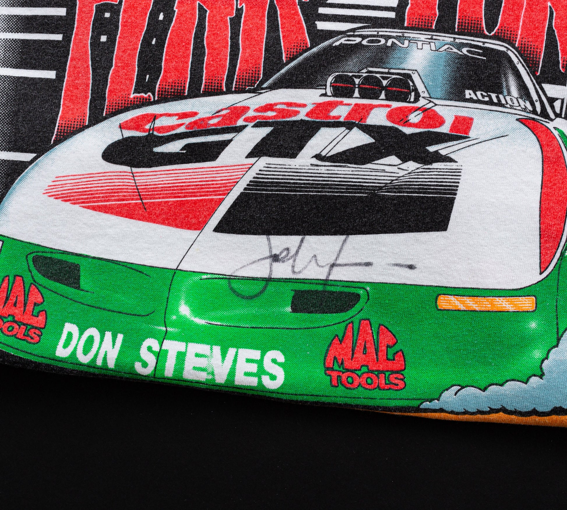 Vintage 1996 Autographed "Fear The Force" John Force Racing T Shirt - Men's Medium, Women's Large 