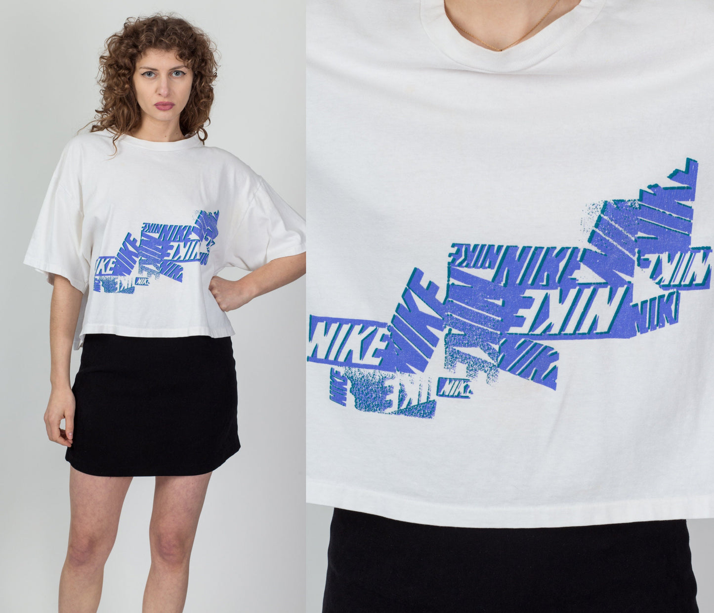 90s Nike Cropped Graphic T Shirt - Men's Large, Women's XL 