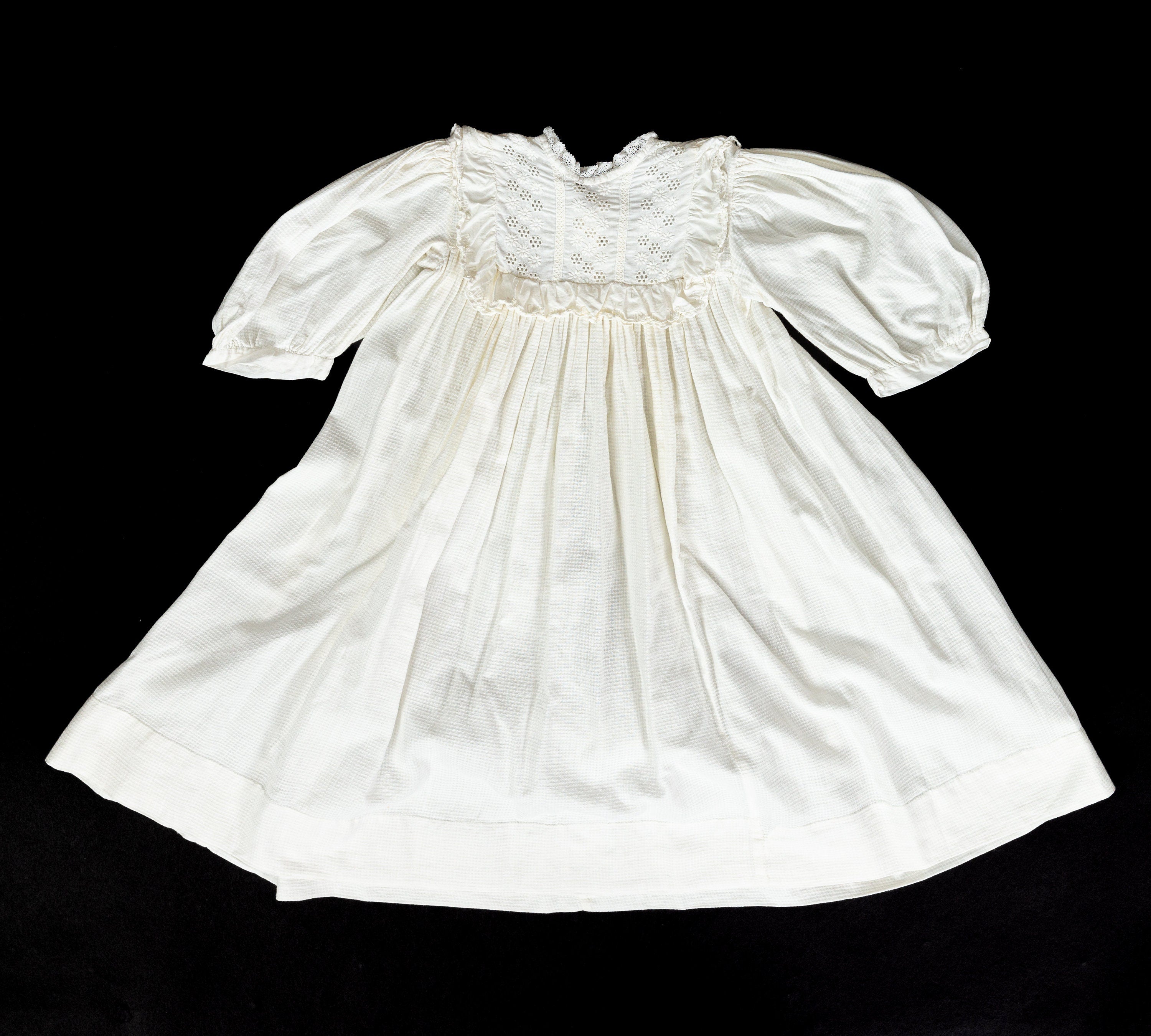 Cotton Smocked Girls Baptism Gown  Grandmas Little Darlings