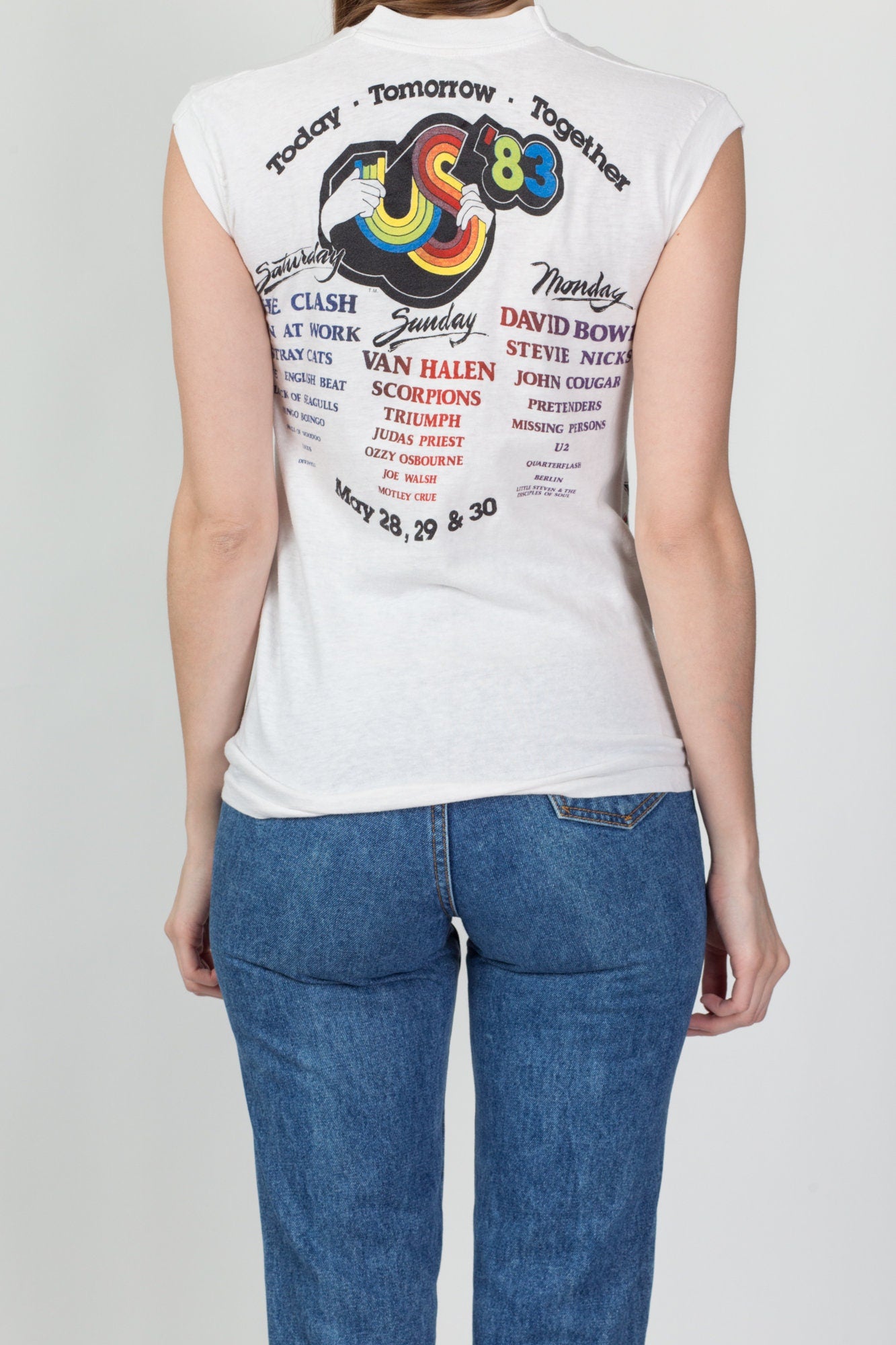 1983 US Festival David Bowie The Clash Concert Tee - XS to Small 